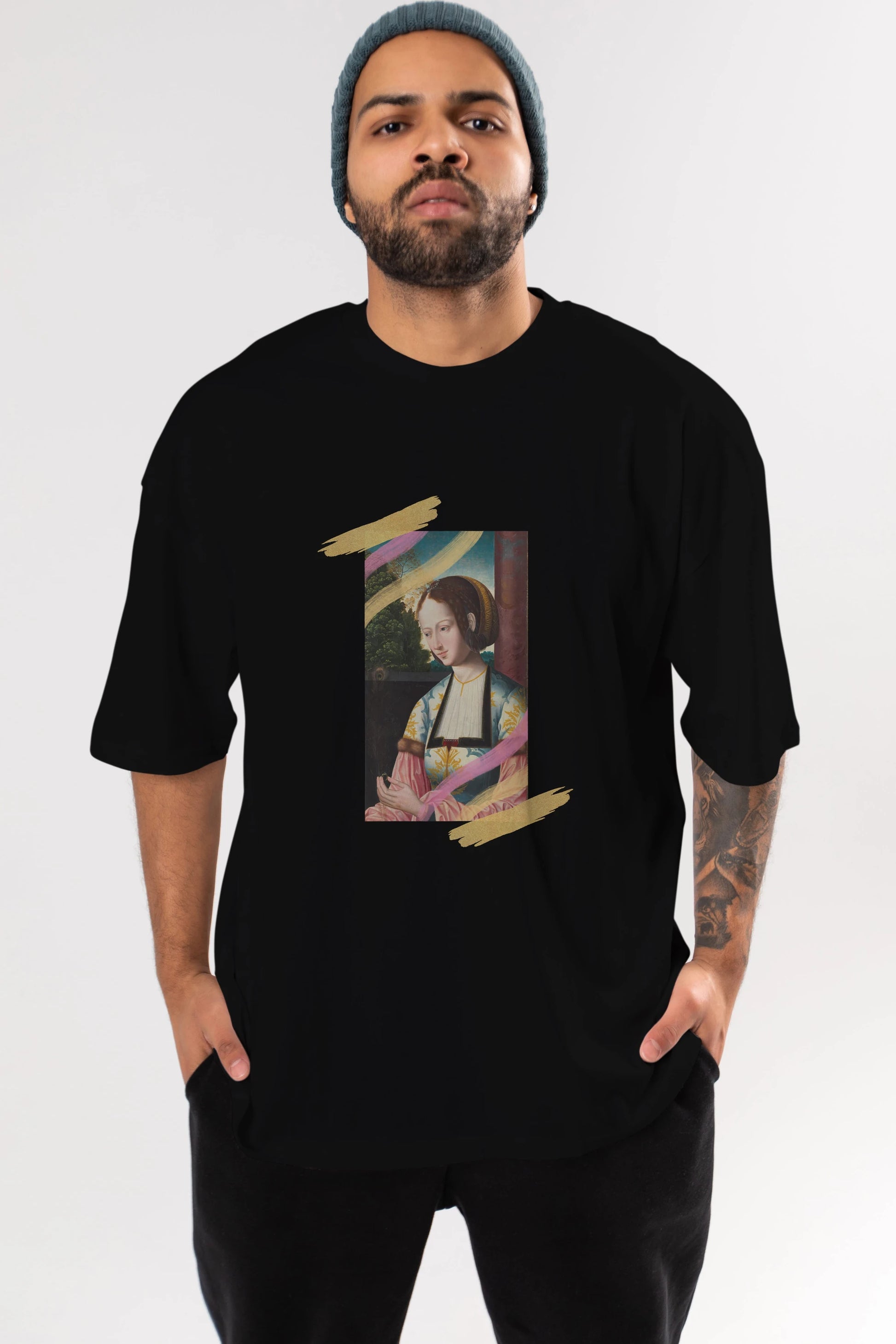 Woman Portrait Ön Baskılı Oversize t-shirt Erkek Kadın Unisex
