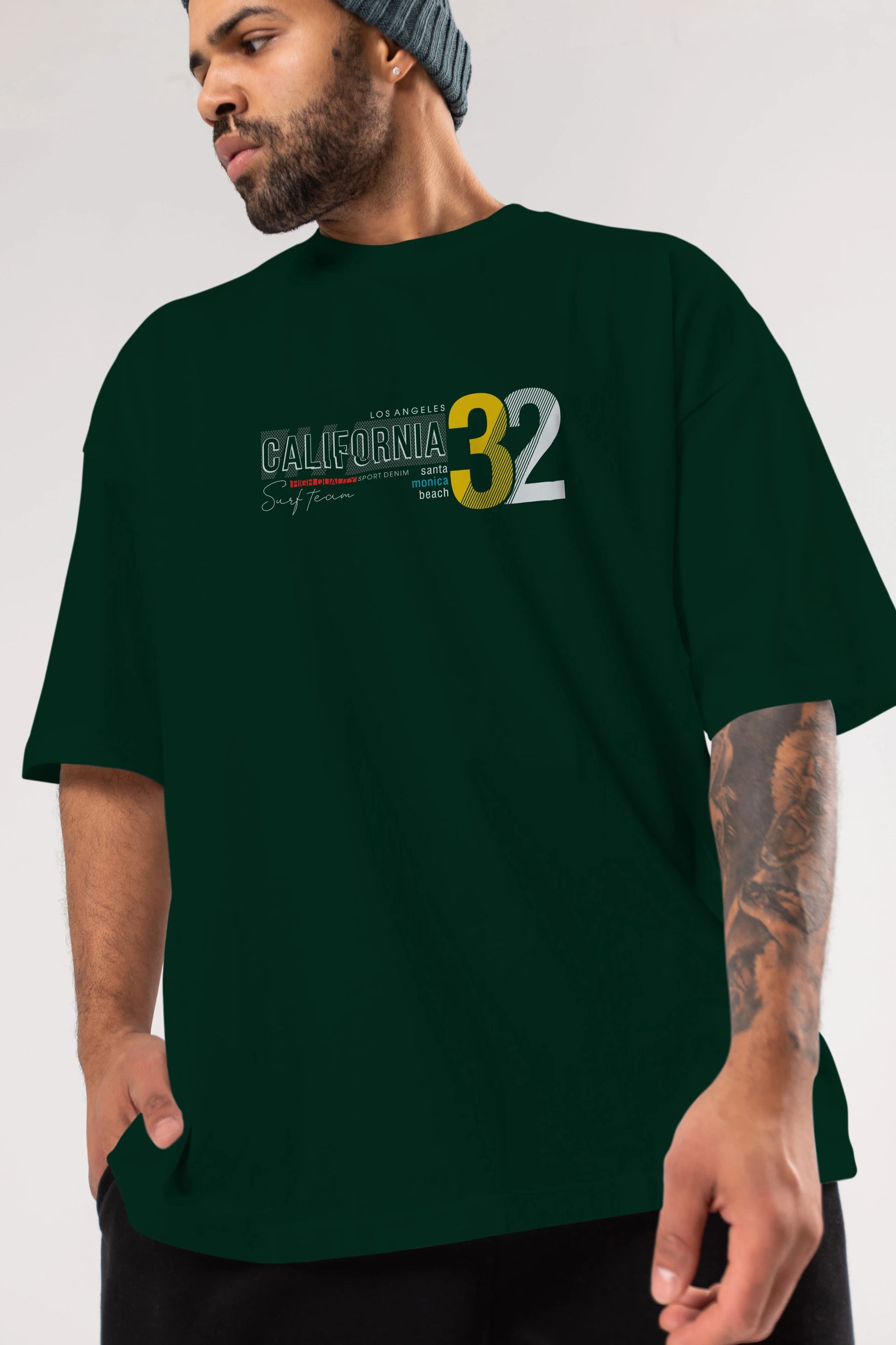California 32 Ön Baskılı Oversize t-shirt Erkek Kadın Unisex
