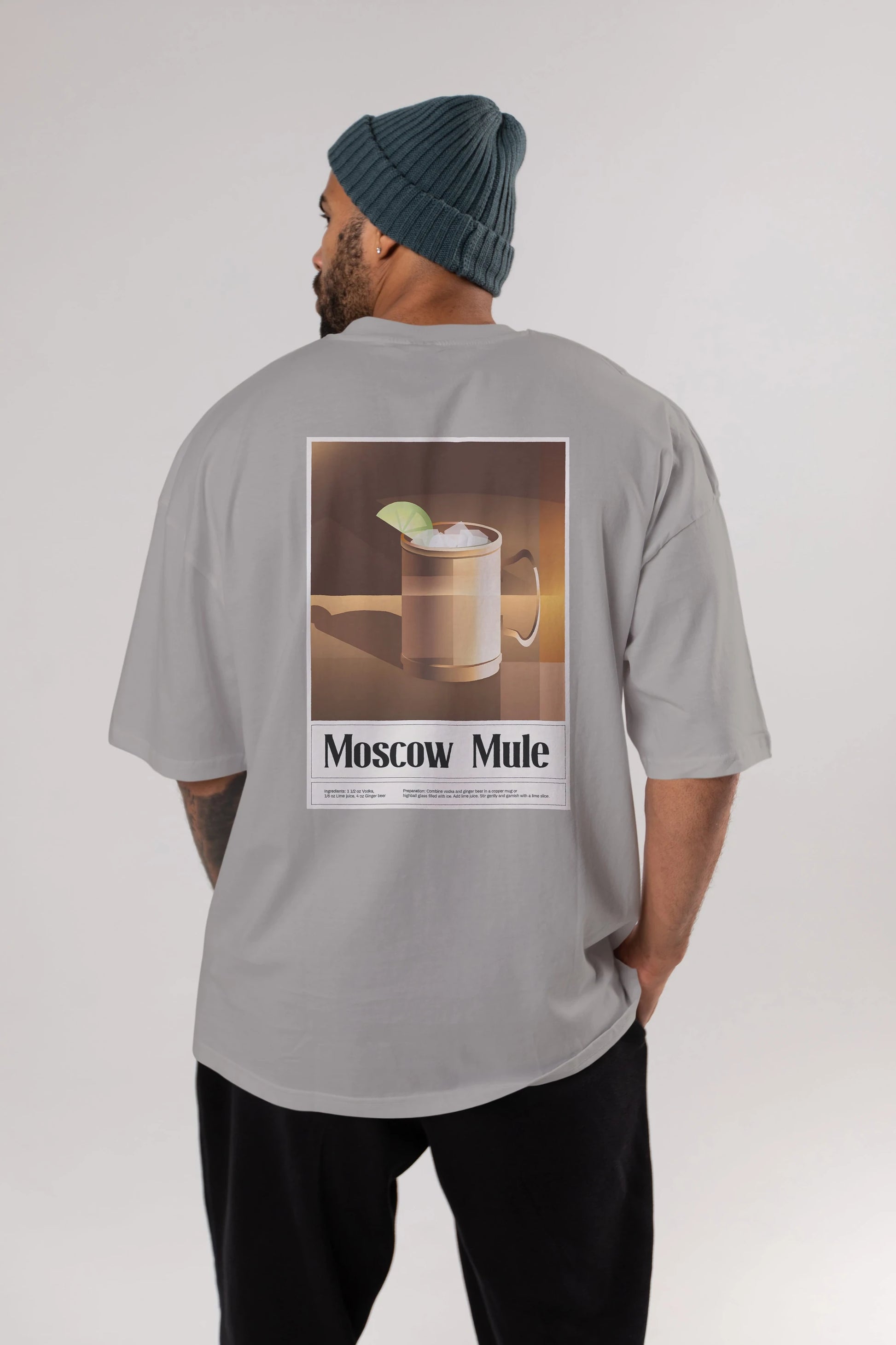 Moscow Mule 3 Arka Baskılı Oversize t-shirt Erkek Kadın Unisex %100 Pamuk Bisiklet Yaka tişort