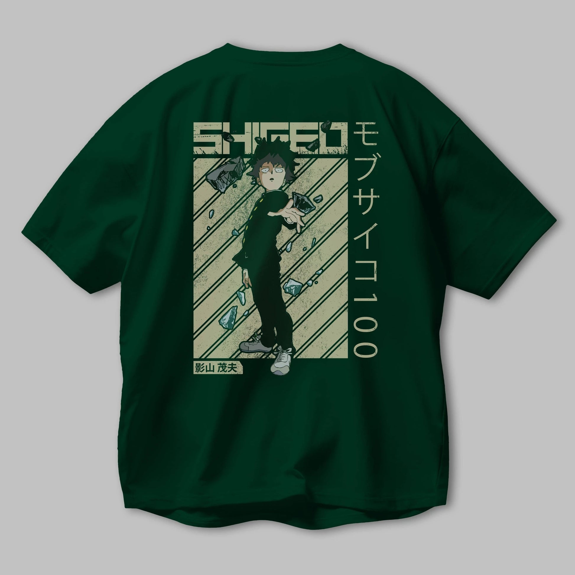 Shigeo Kageyama 3 Anime Arka Baskılı Oversize t-shirt Erkek Kadın Unisex
