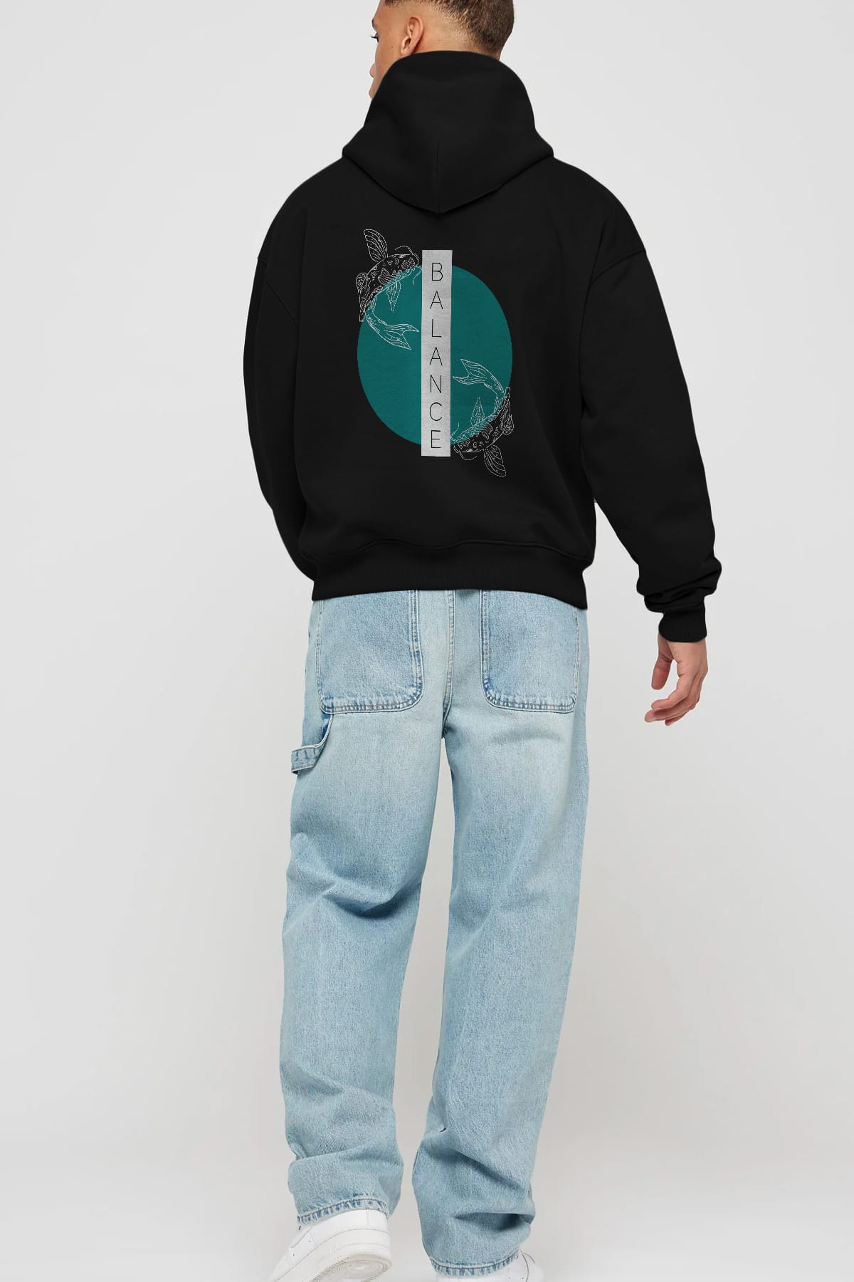 Balance 2 Yazılı Arka Baskılı Oversize Hoodie Kapüşonlu Sweatshirt Erkek Kadın Unisex