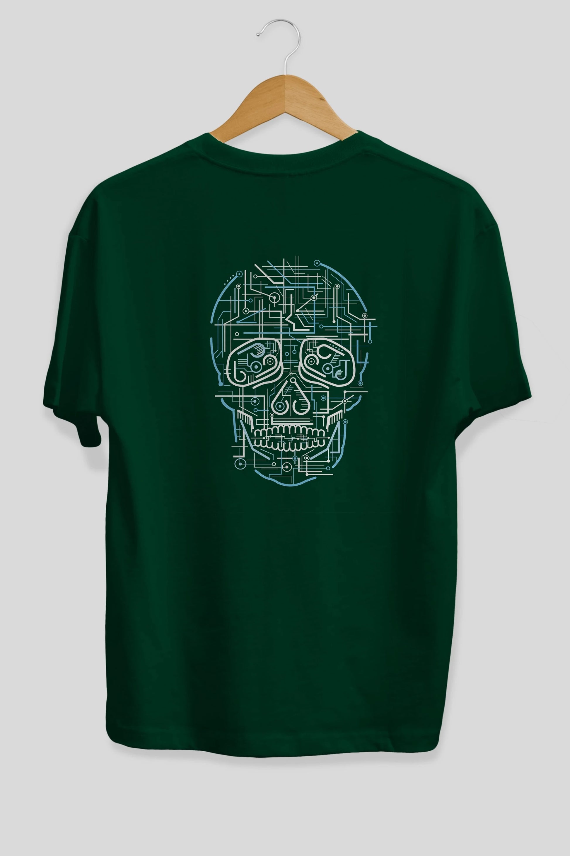 Electric Skull Arka Baskılı Oversize t-shirt %100 pamuk Erkek Kadın Unisex