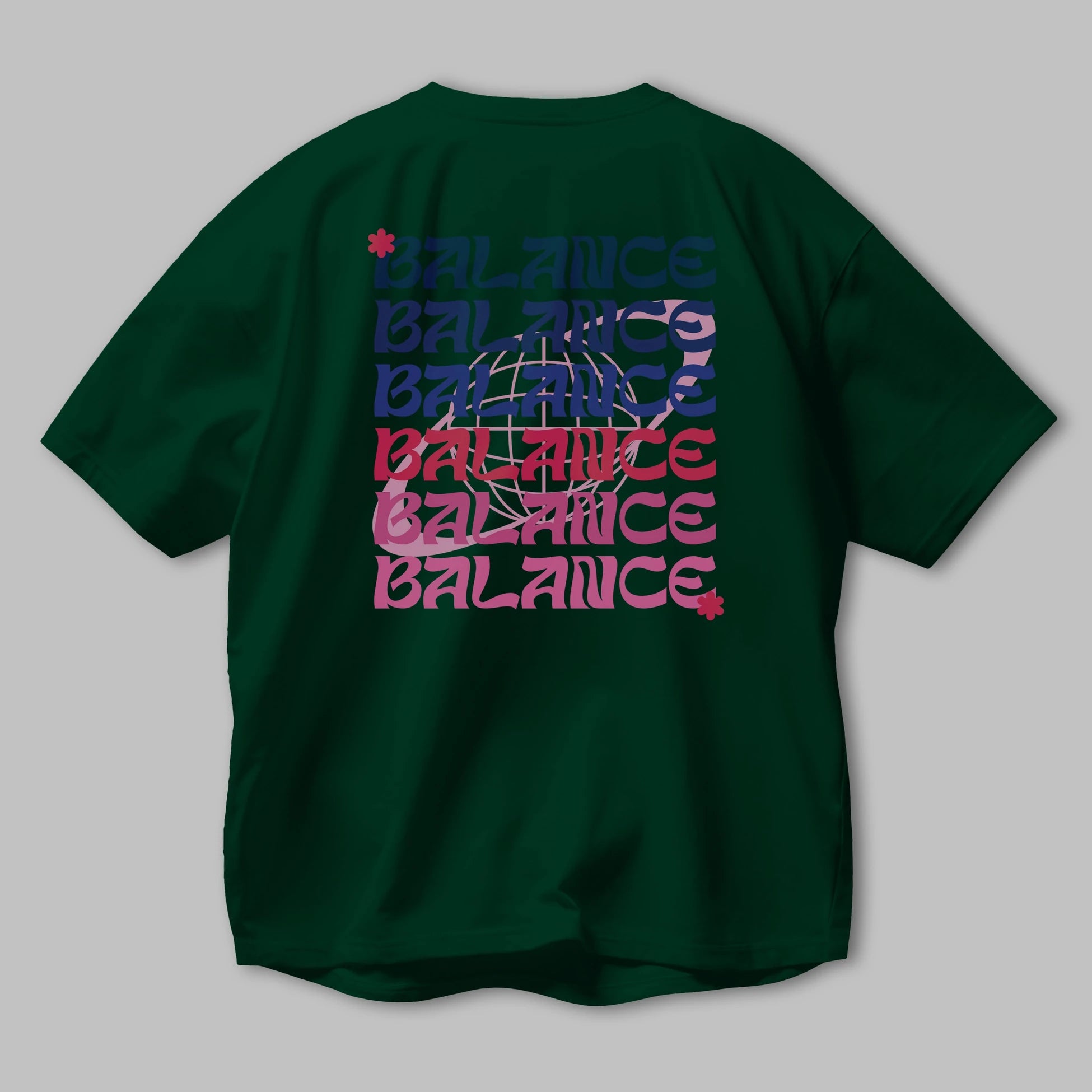 Balance Yazılı Arka Baskılı Oversize t-shirt Erkek Kadın Unisex