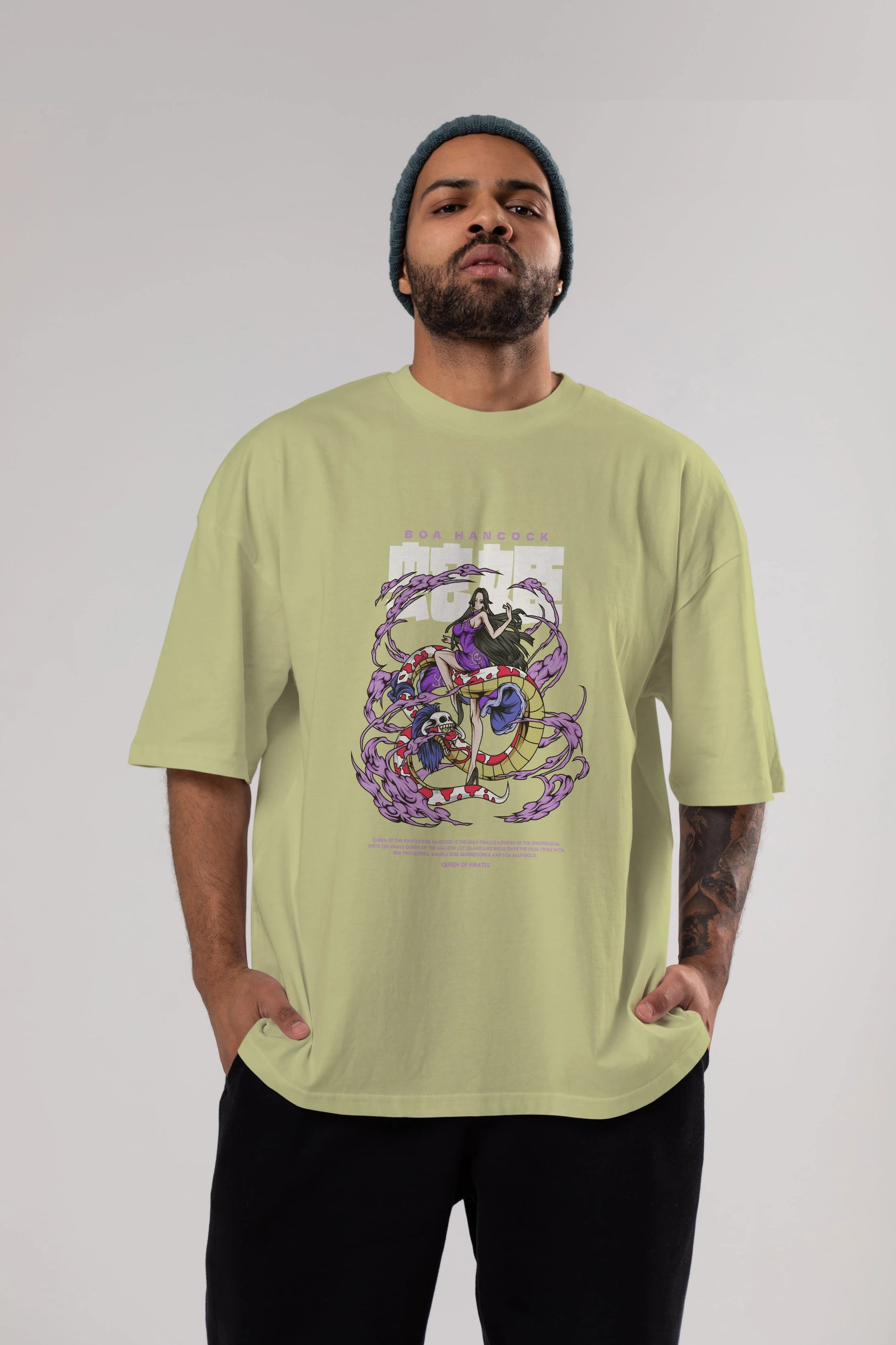 Boa Hancock Anime Ön Baskılı Oversize t-shirt %100 pamuk Erkek Kadın Unisex