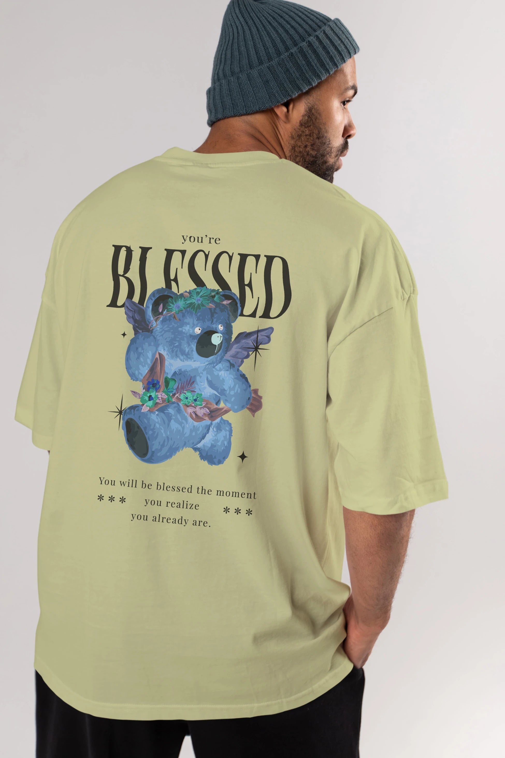 You are Blessed Bear Arka Baskılı Oversize t-shirt Erkek Kadın Unisex