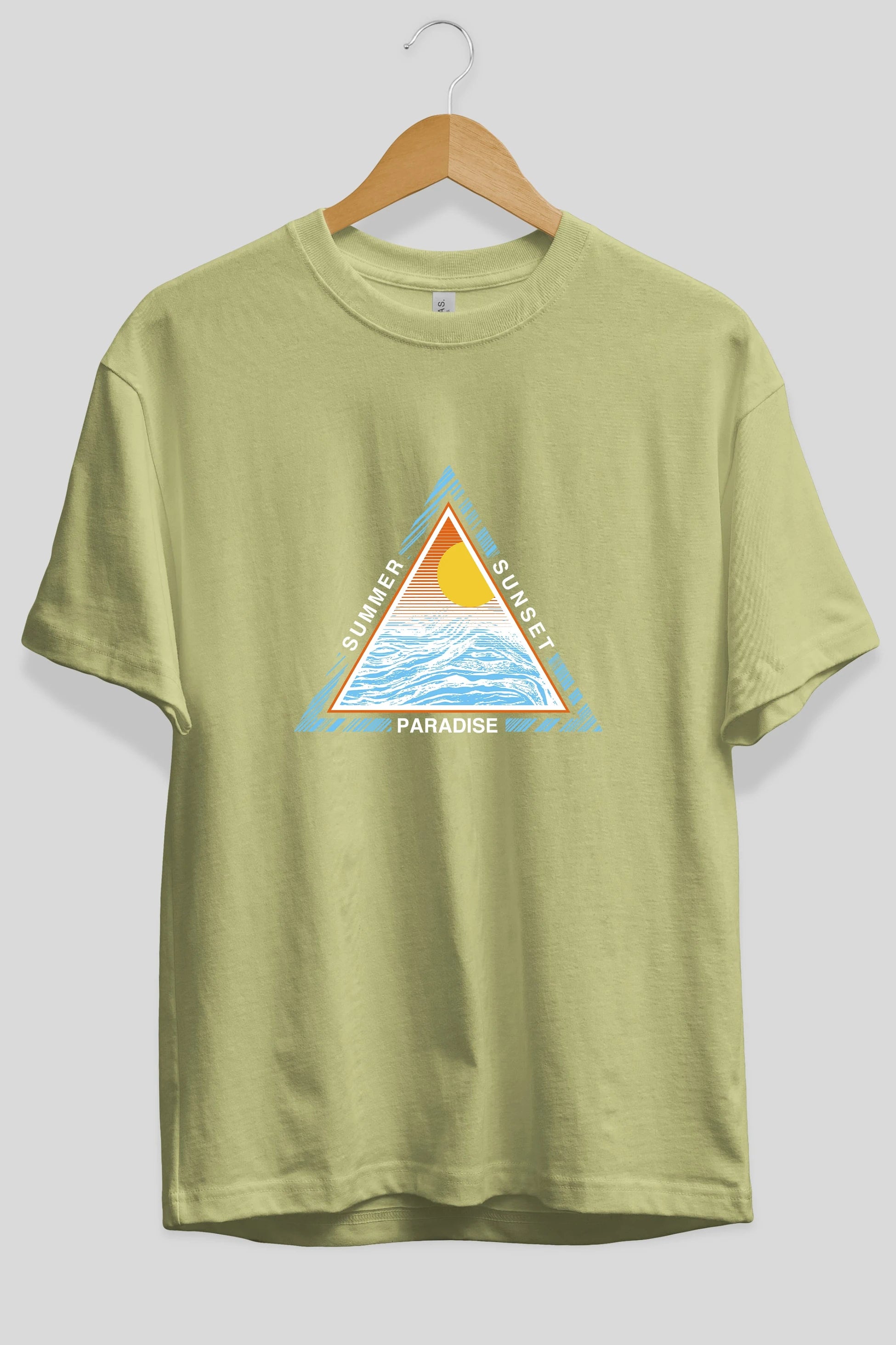 Summer Sunset Paradise Ön Baskılı Oversize t-shirt Erkek Kadın Unisex