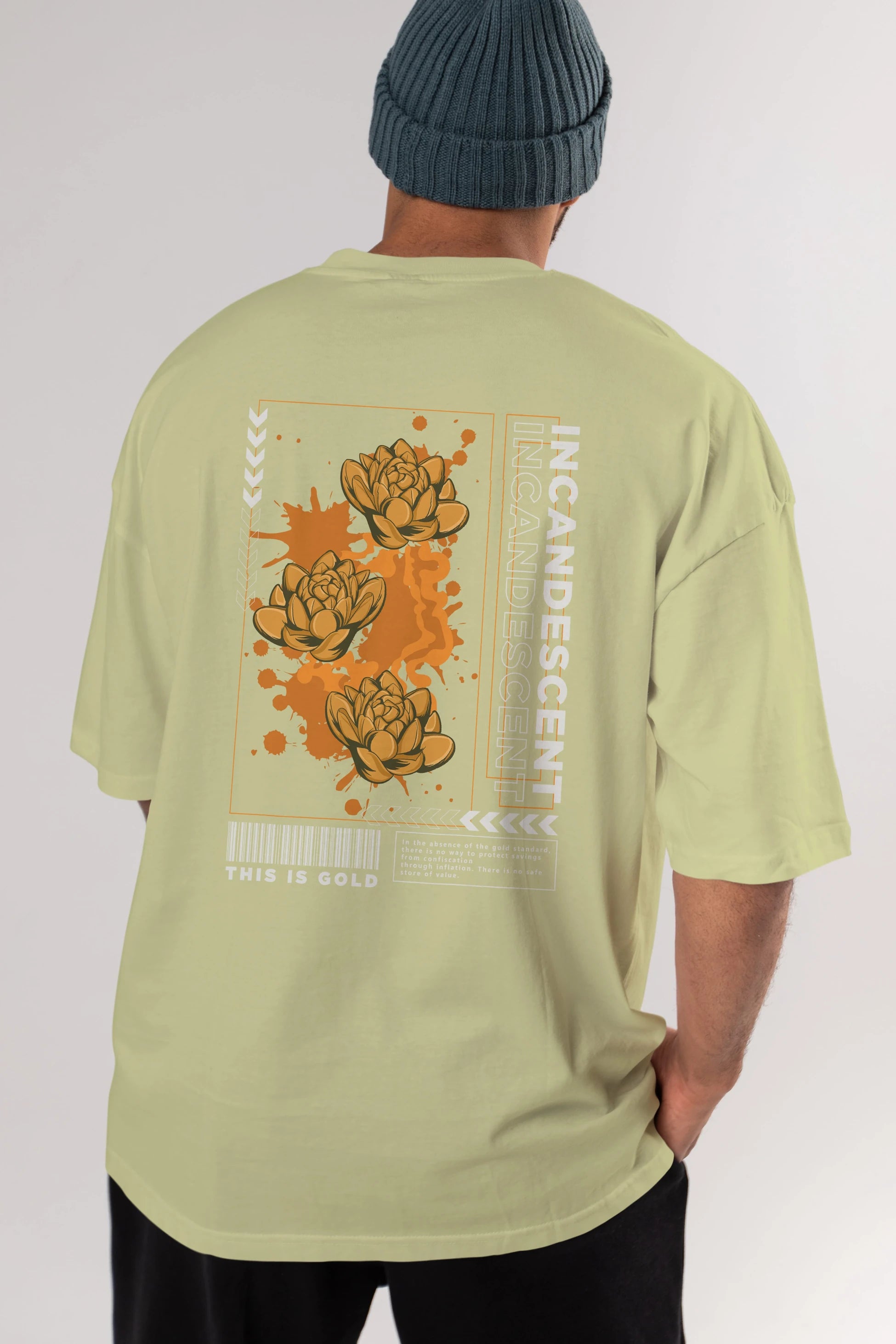 Incandescent Arka Baskılı Oversize t-shirt Erkek Kadın Unisex