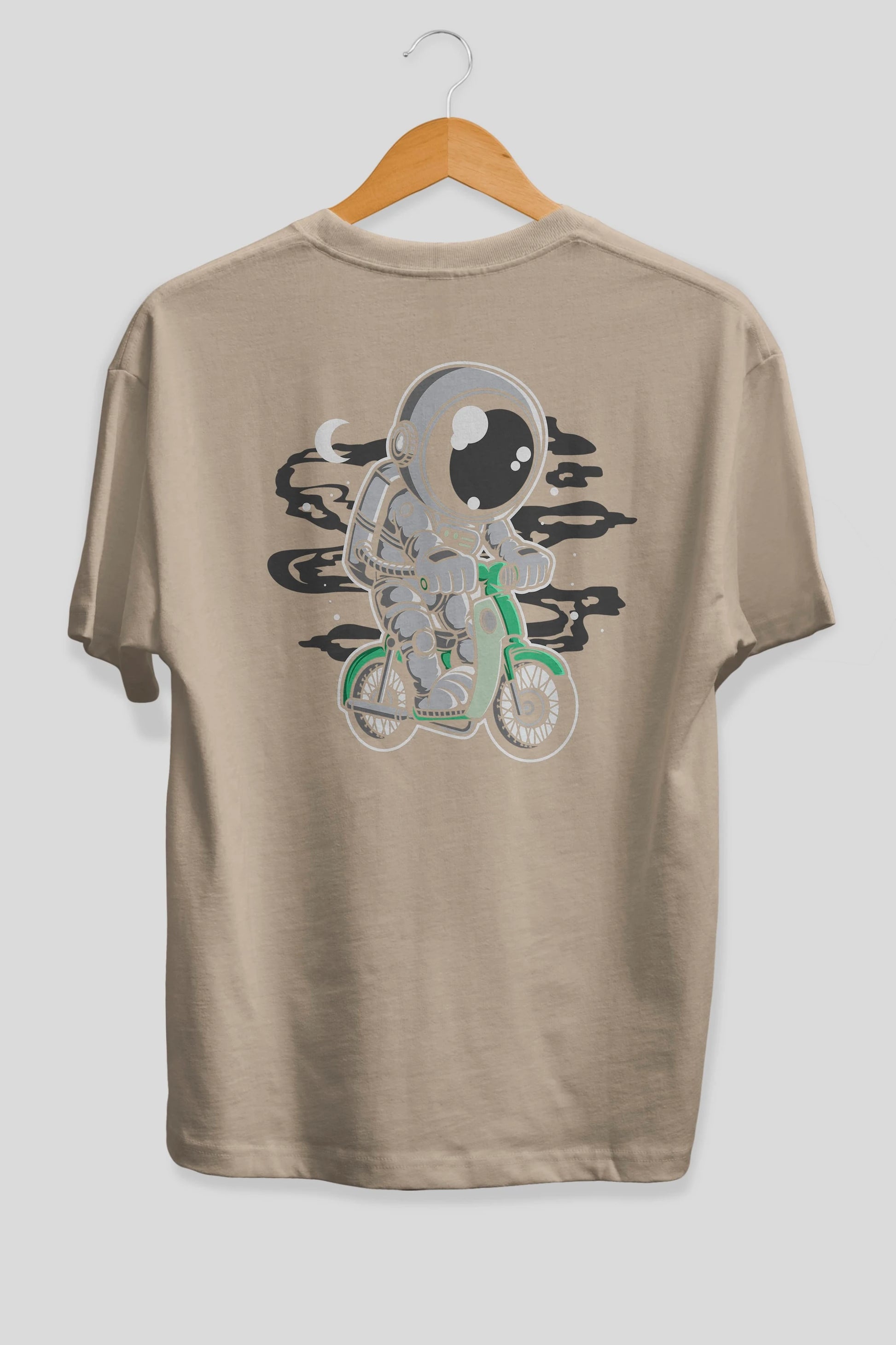 Astronaut Classic Motorbike Arka Baskılı Oversize t-shirt Erkek Kadın Unisex