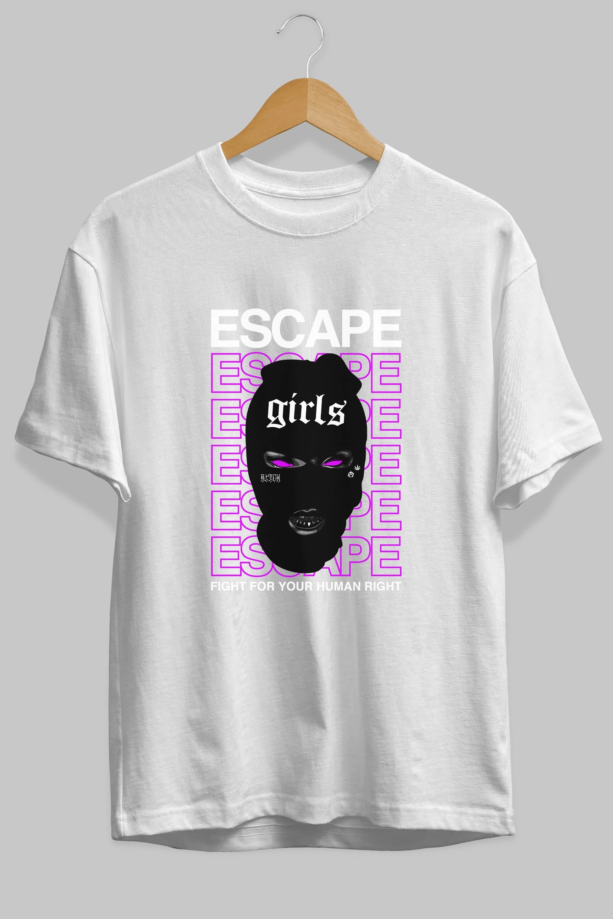 Escape Girl Ön Baskılı Oversize t-shirt Erkek Kadın Unisex