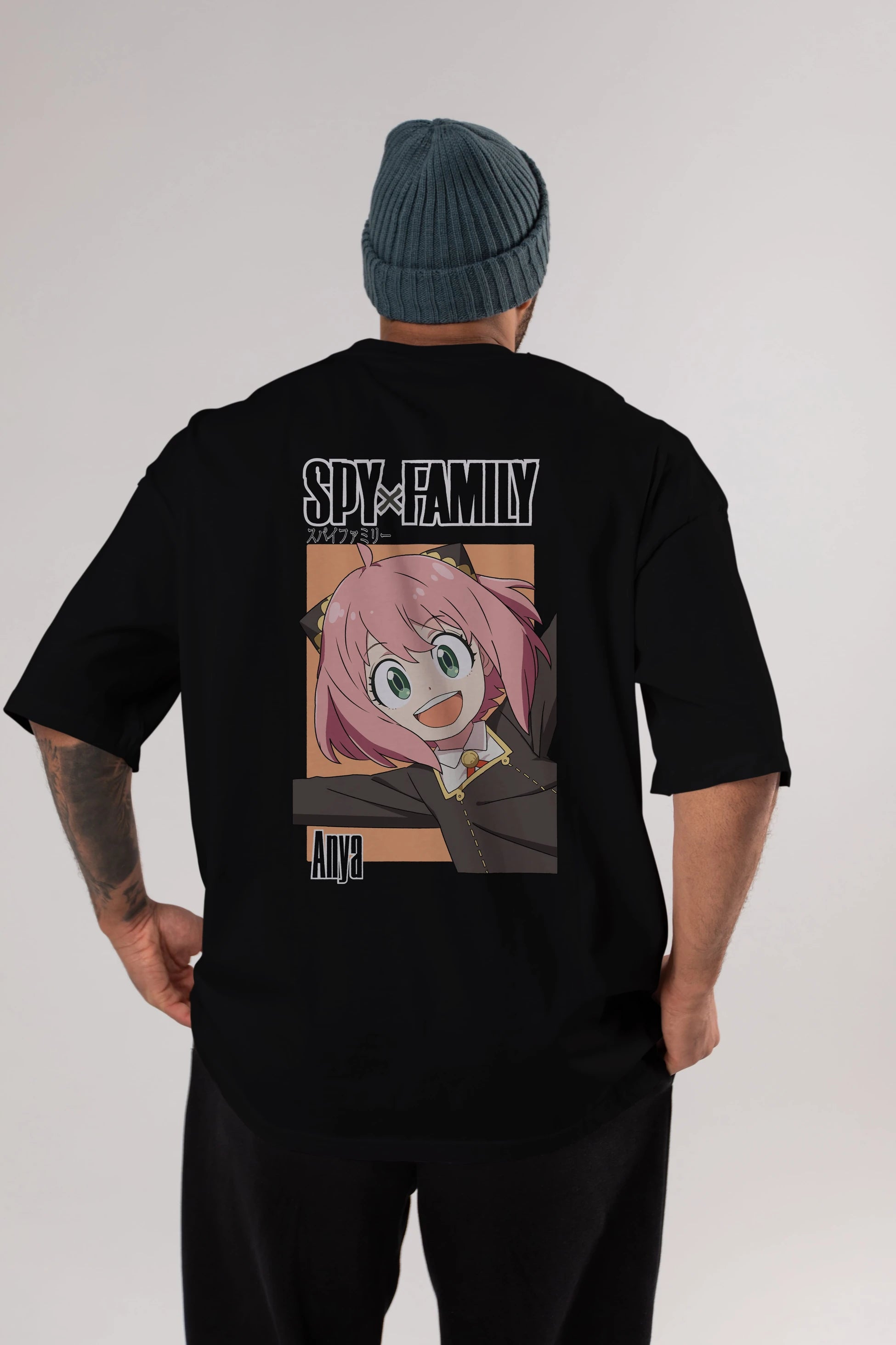 SPY X FAMILY Anya Anime Arka Baskılı Oversize t-shirt Erkek Kadın Unisex