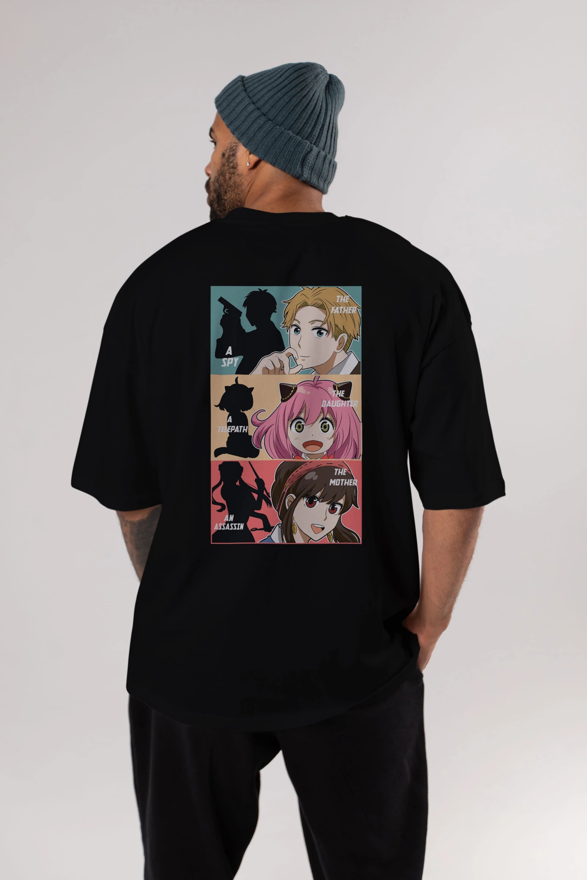 SPY X FAMILY Anime Arka Baskılı Oversize t-shirt Erkek Kadın Unisex