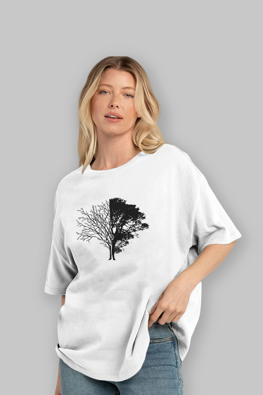 Life And Death Ön Baskılı Oversize t-shirt %100 pamuk Erkek Kadın Unisex