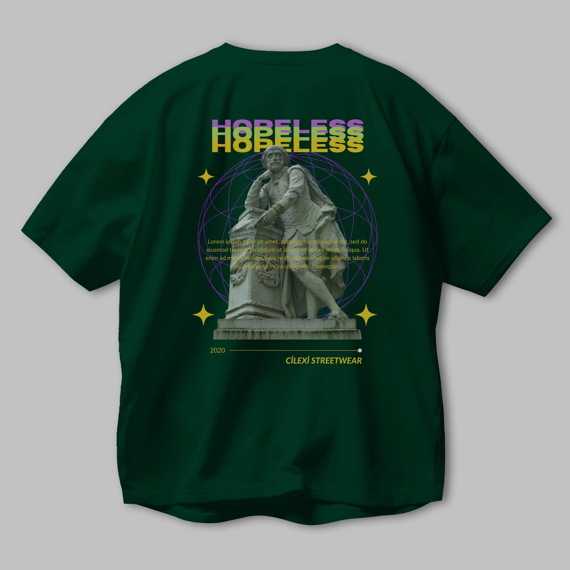 Hopeless Arka Baskılı Oversize t-shirt Erkek Kadın Unisex