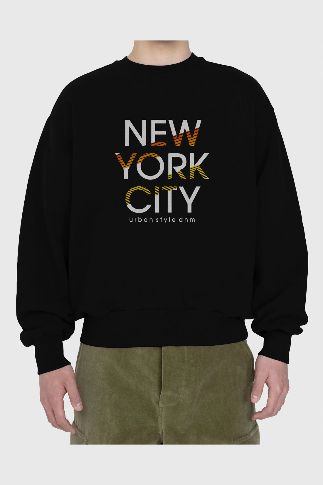 New York City Style Ön Baskılı Oversize Sweatshirt Erkek Kadın Unisex