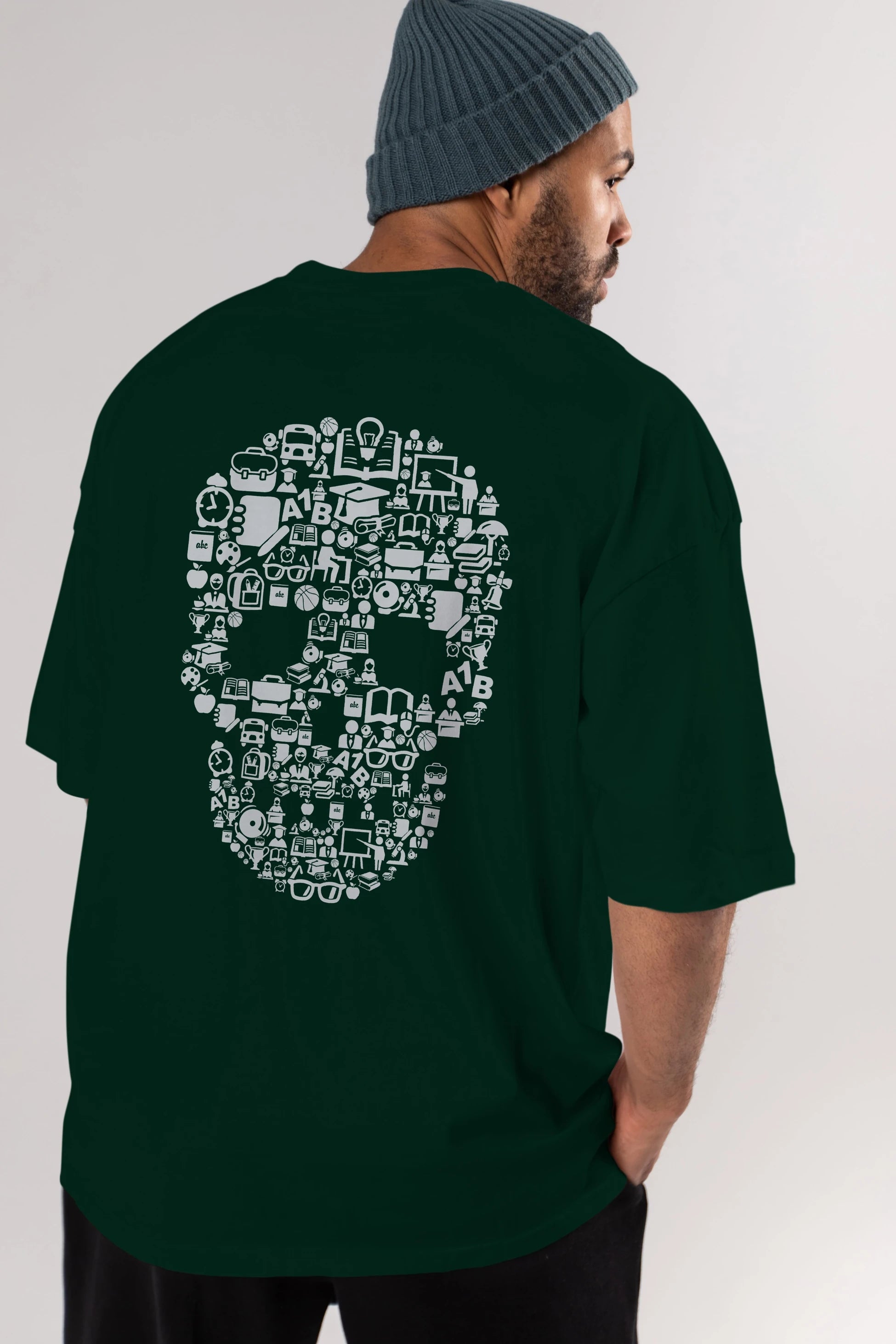 Dead  School Arka Baskılı Oversize t-shirt %100 pamuk Erkek Kadın Unisex