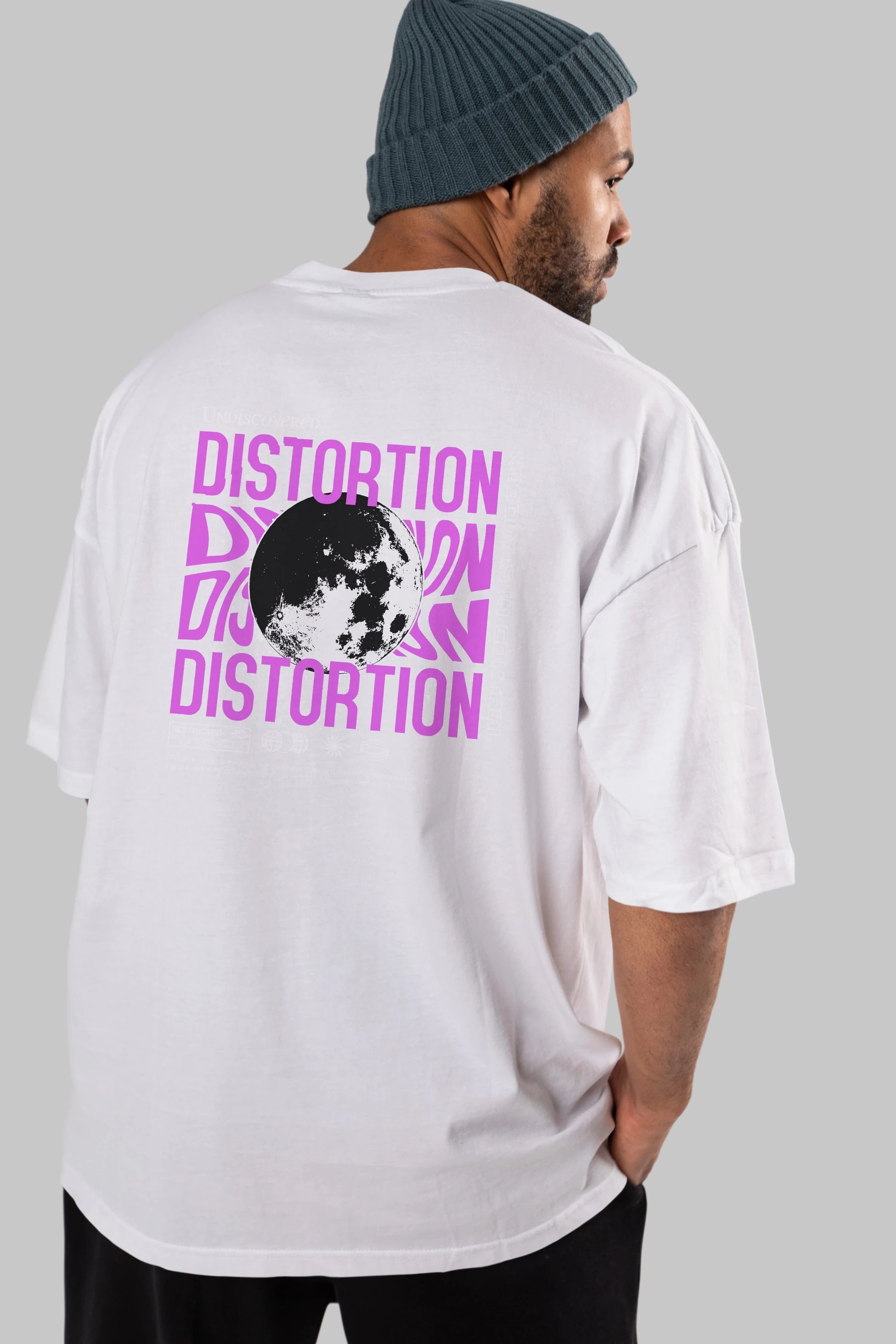 Distortion Arka Baskılı Oversize t-shirt Erkek Kadın Unisex