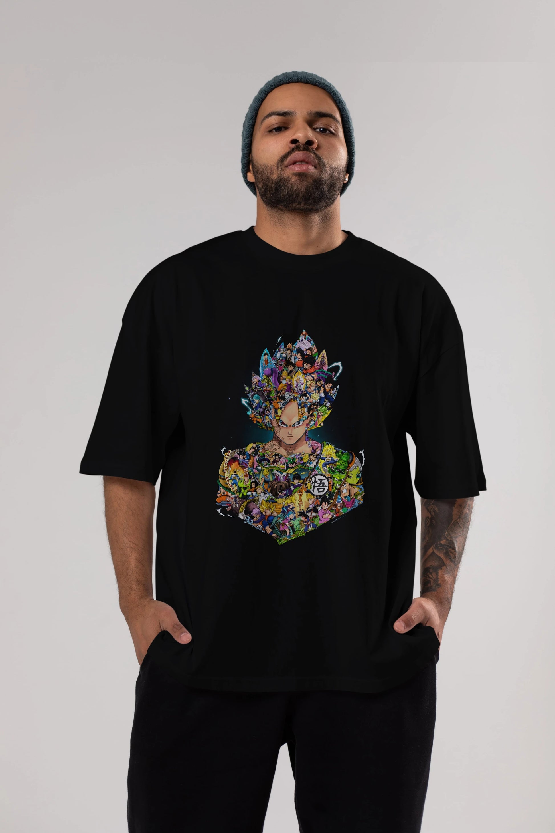 DRAGON BALL ART Anime Ön Baskılı Oversize t-shirt %100 pamuk Erkek Kadın Unisex