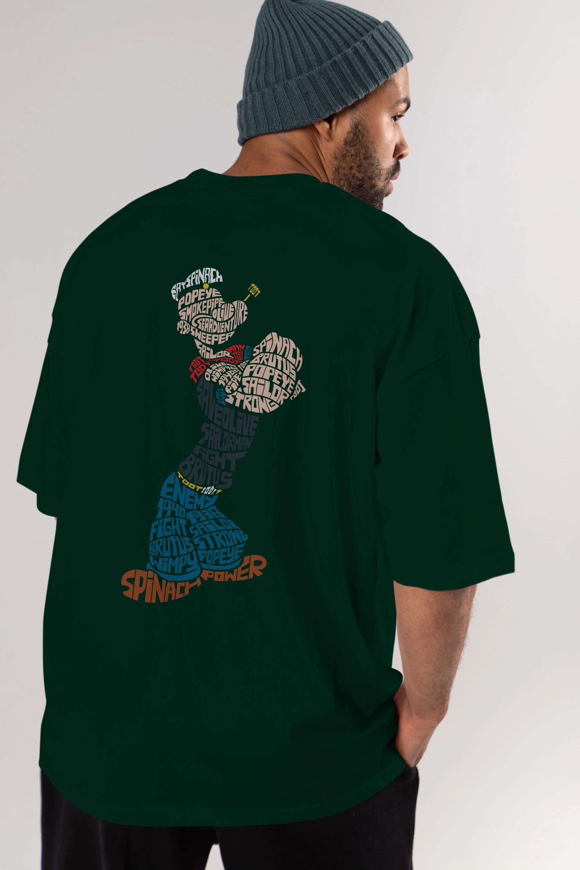 Sailorman Arka Baskılı Oversize t-shirt %100 pamuk Erkek Kadın Unisex
