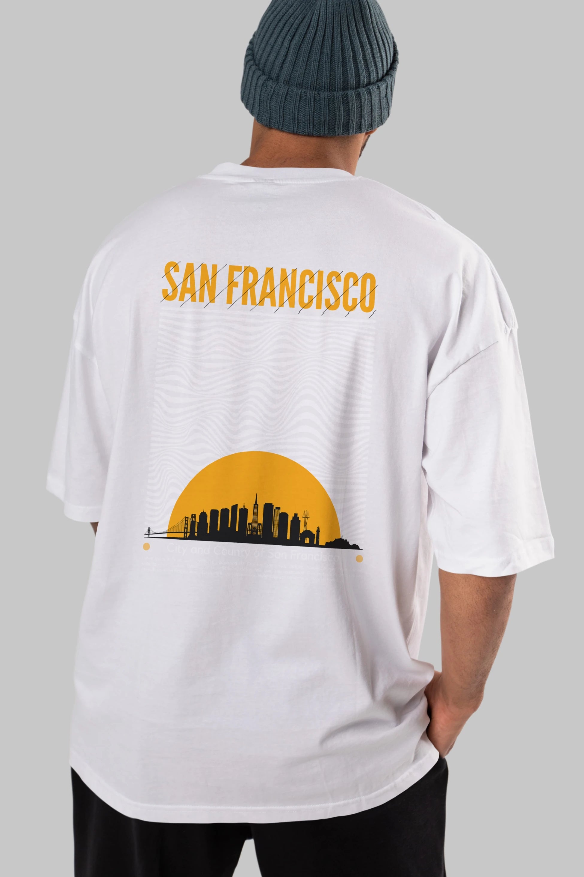 San Francisco Yazılı Arka Baskılı Oversize t-shirt Erkek Kadın Unisex