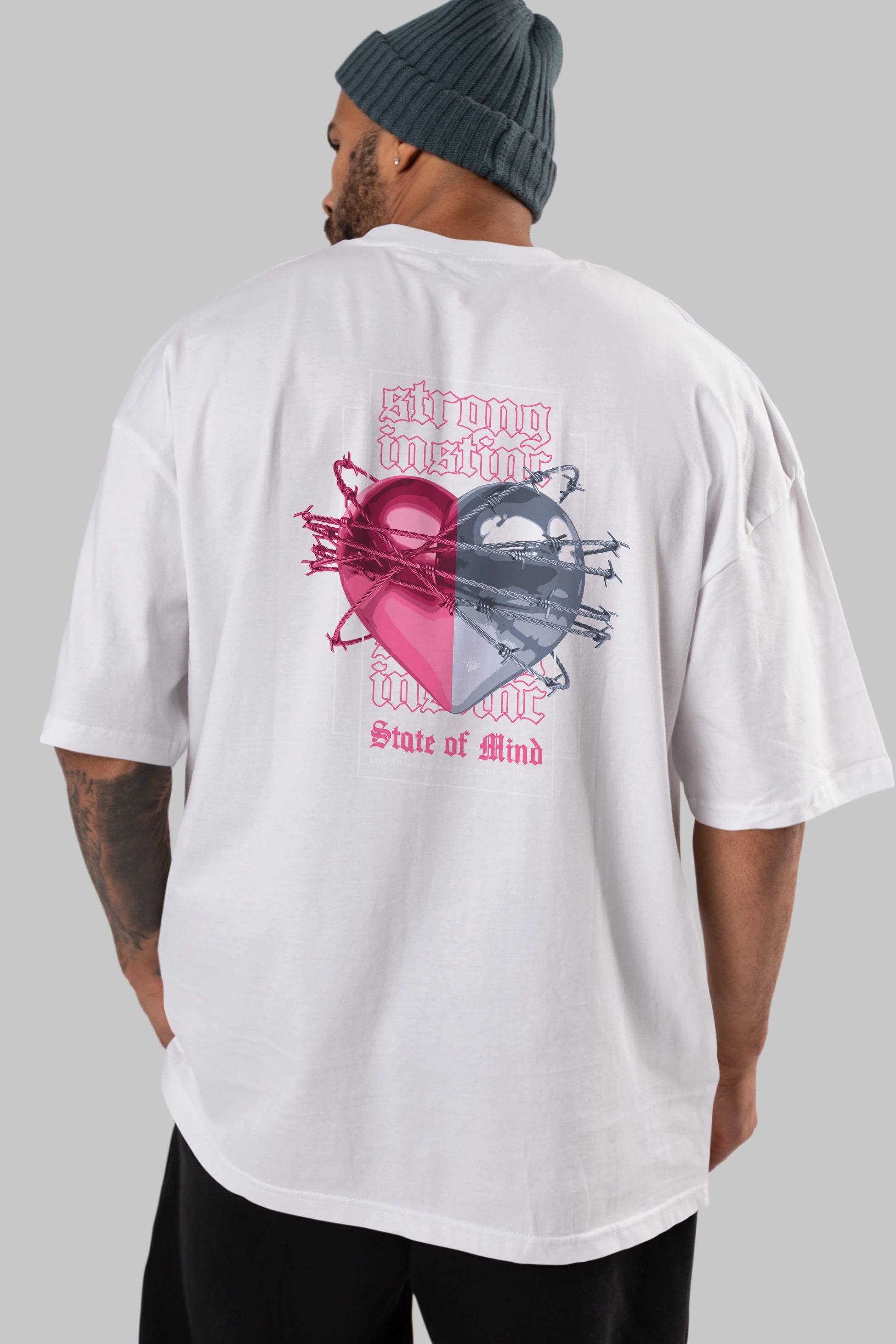 State of Mind Arka Baskılı Oversize t-shirt Erkek Kadın Unisex