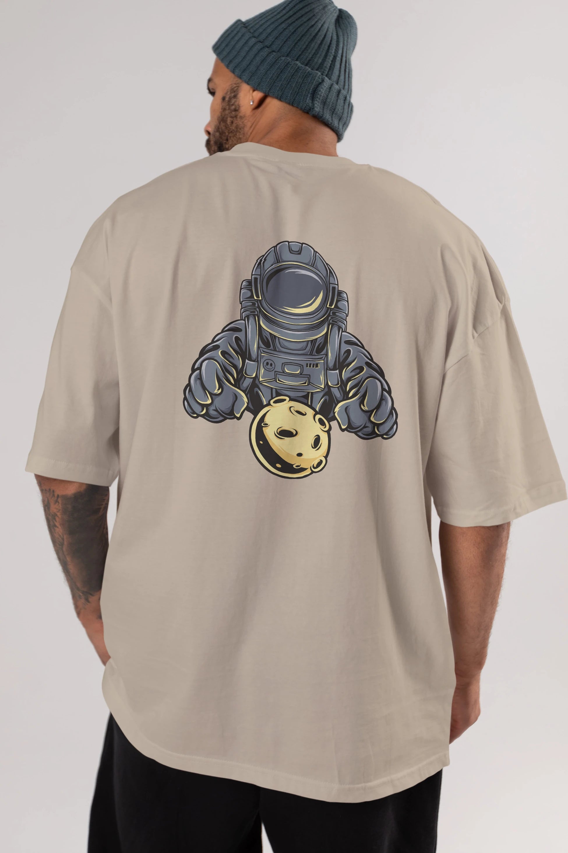 Astromoon tshirt Arka Baskılı Oversize t-shirt Erkek Kadın Unisex