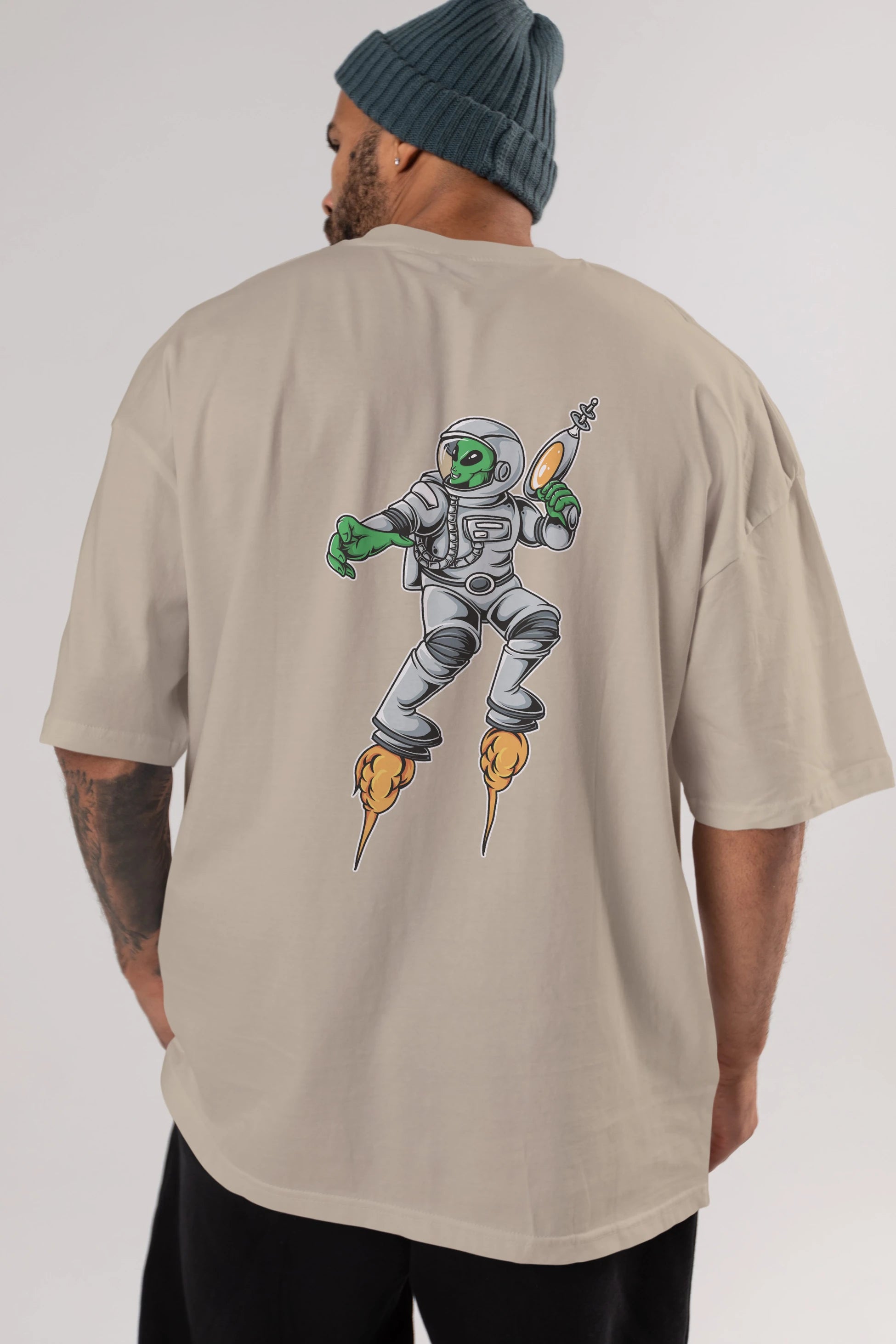 Alien Wars Tshirt Arka Baskılı Oversize t-shirt Erkek Kadın Unisex
