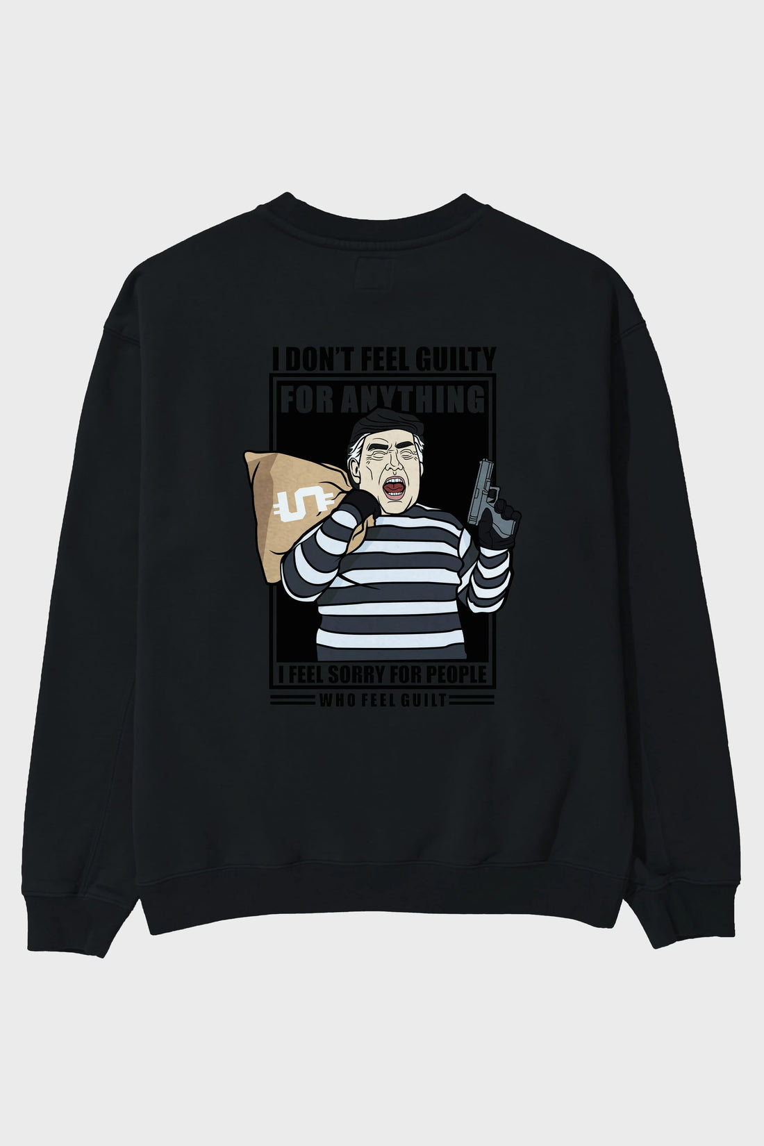 Criminal Trump Arka Baskılı Oversize Sweatshirt Erkek Kadın Unisex