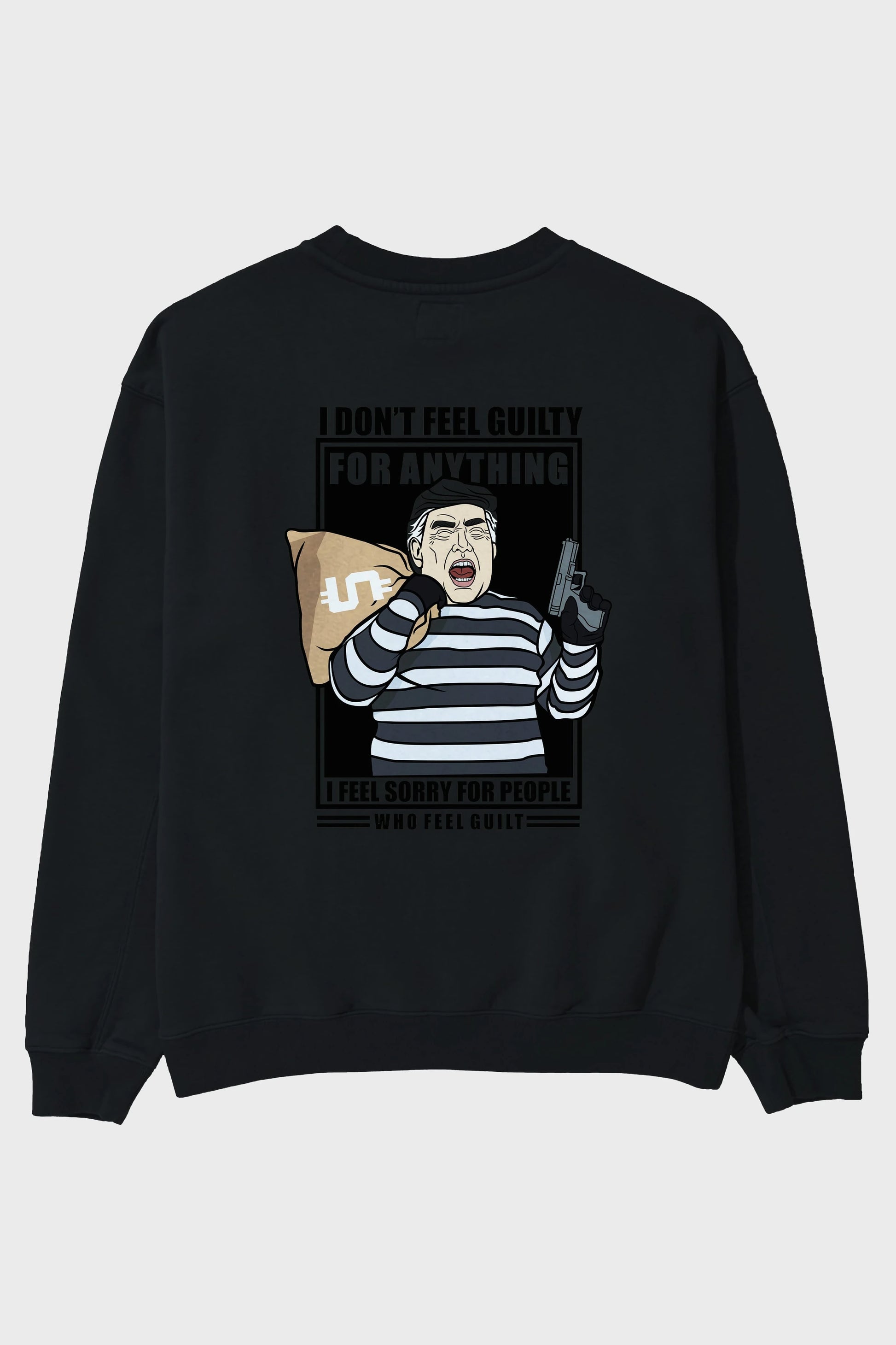 Criminal Trump Arka Baskılı Oversize Sweatshirt Erkek Kadın Unisex