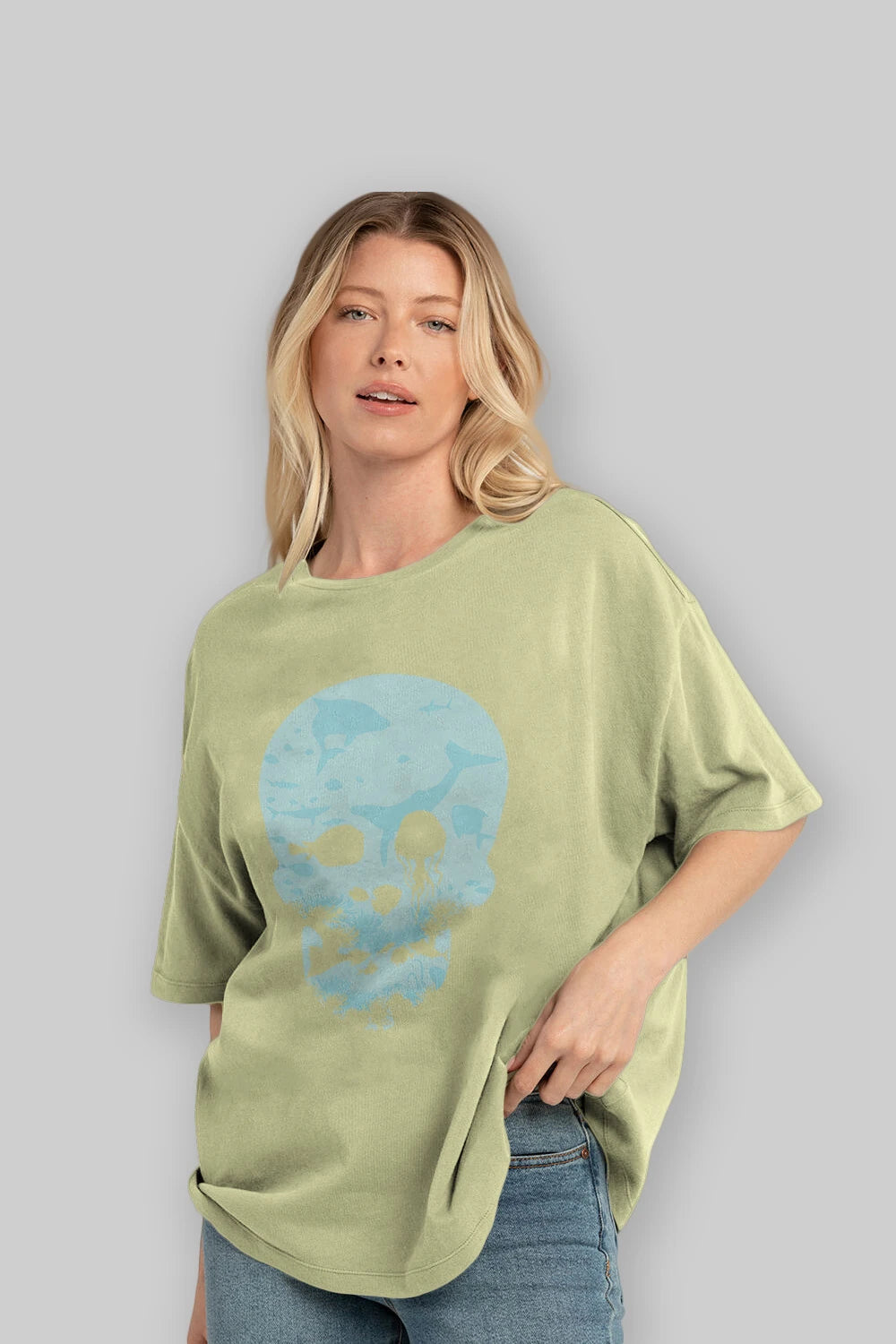 Dead Sea Ön Baskılı Oversize t-shirt %100 pamuk Erkek Kadın Unisex