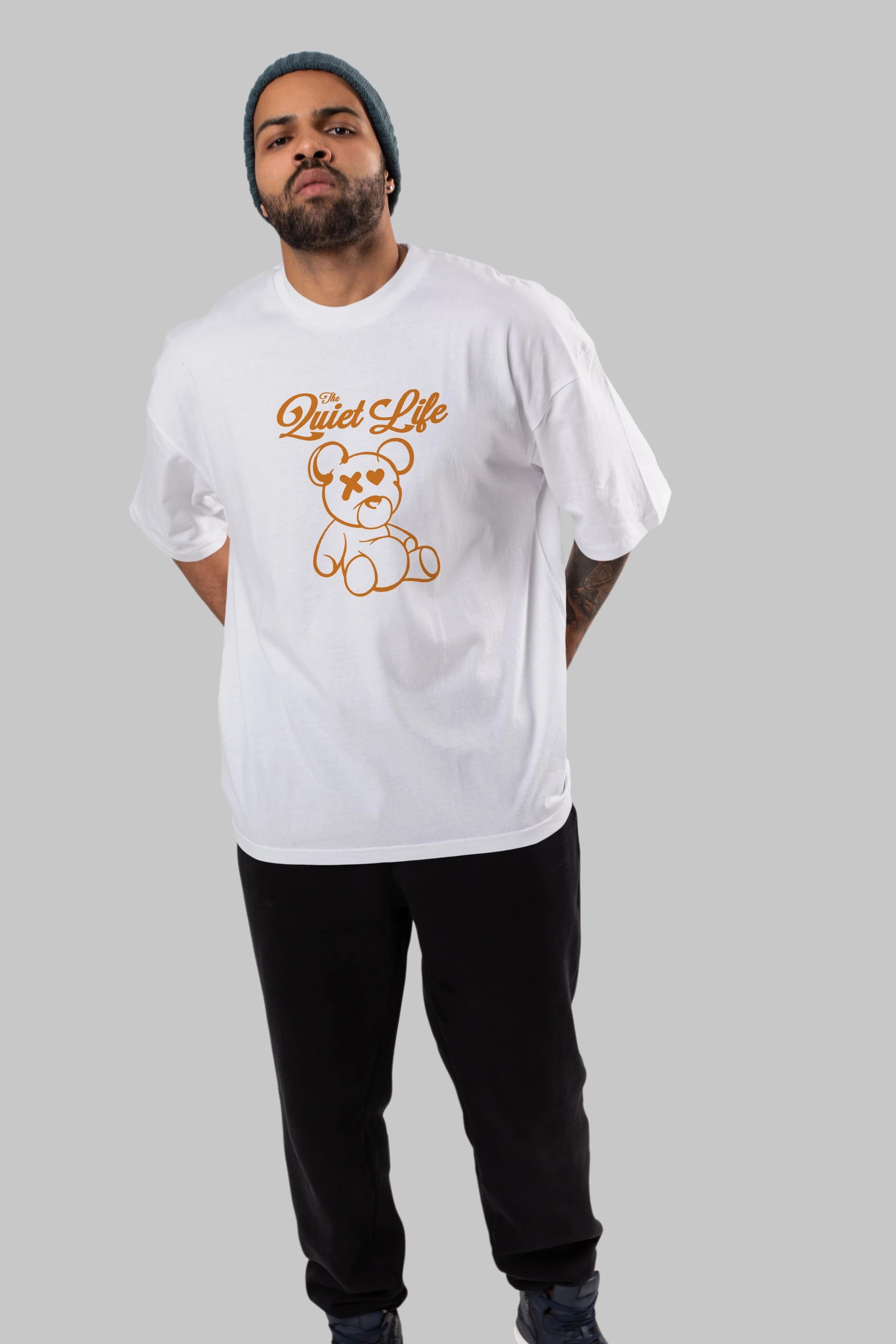 The Life Bear Ön Baskılı Oversize t-shirt Erkek Kadın Unisex