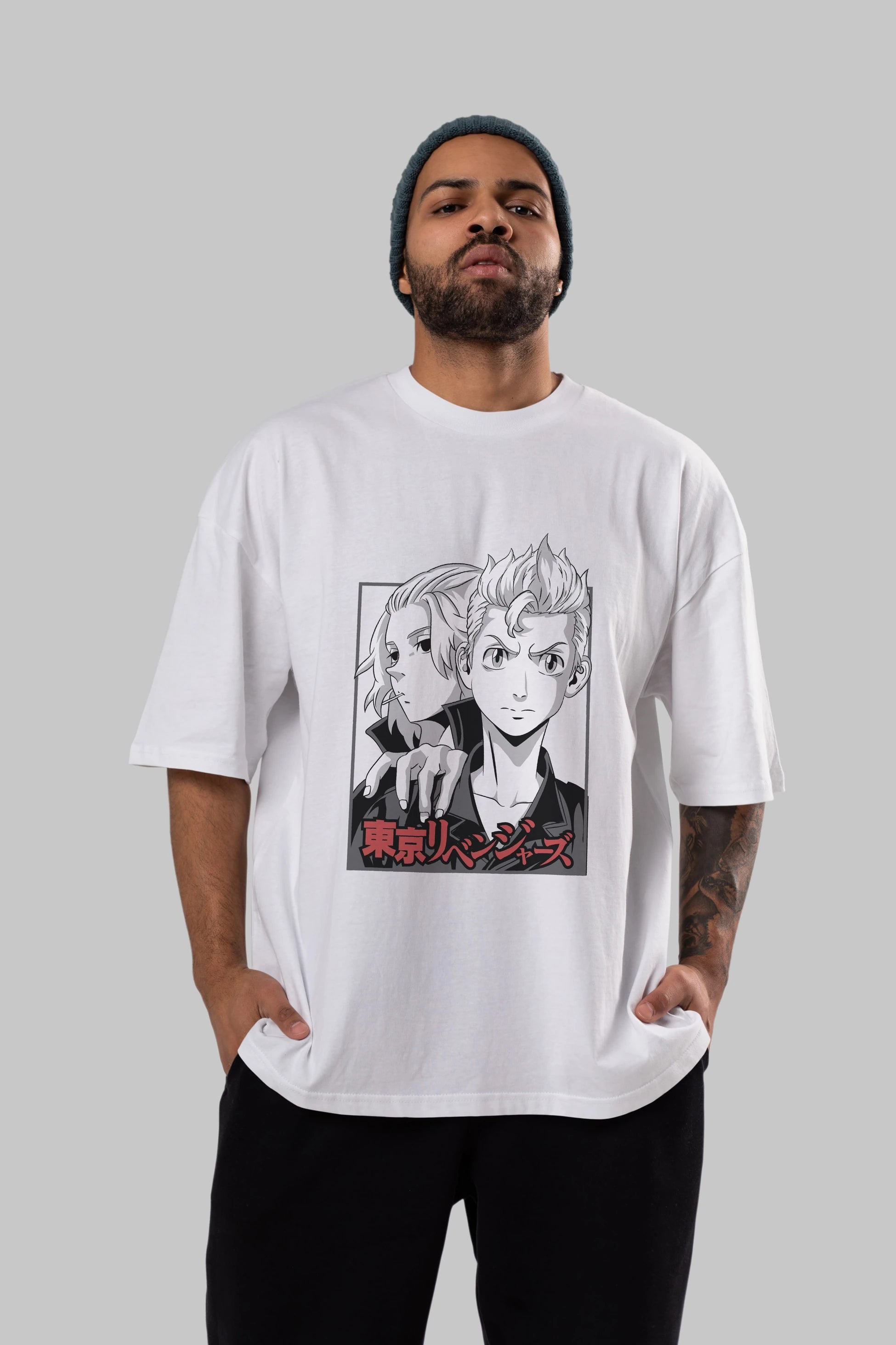 TOKYO REVENGERS Anime Ön Baskılı Oversize t-shirt %100 pamuk Erkek Kadın Unisex