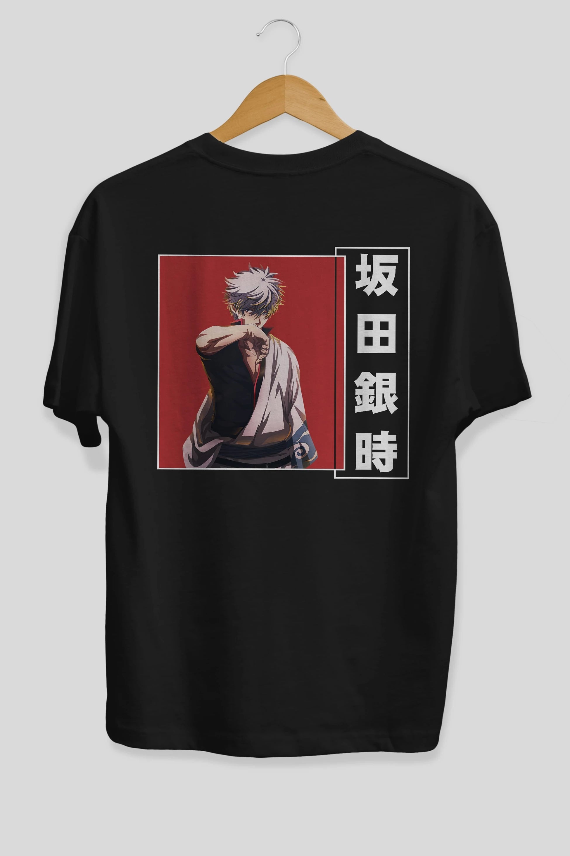 Gintoki Sakata GINTAMA 1 Anime Arka Baskılı Oversize t-shirt Erkek Kadın Unisex