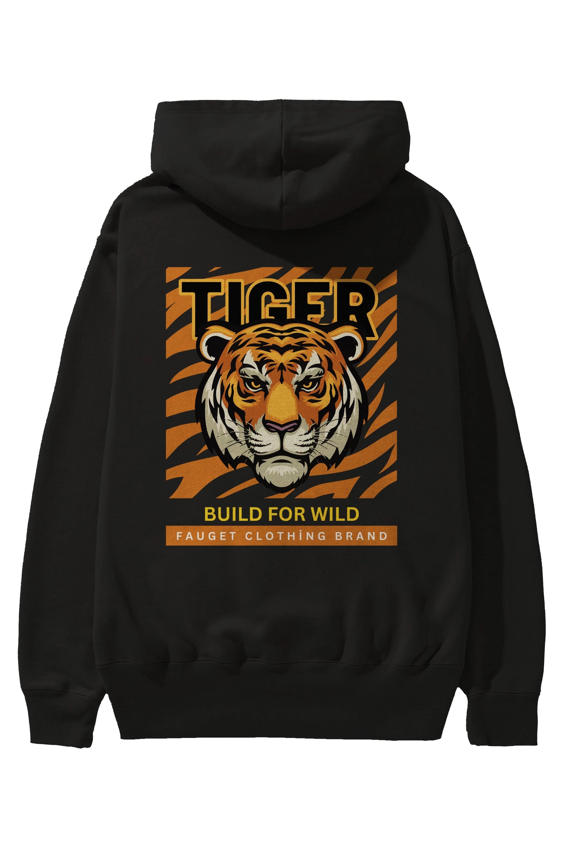 Tiger Arka Baskılı Oversize Hoodie Kapüşonlu Sweatshirt Erkek Kadın Unisex