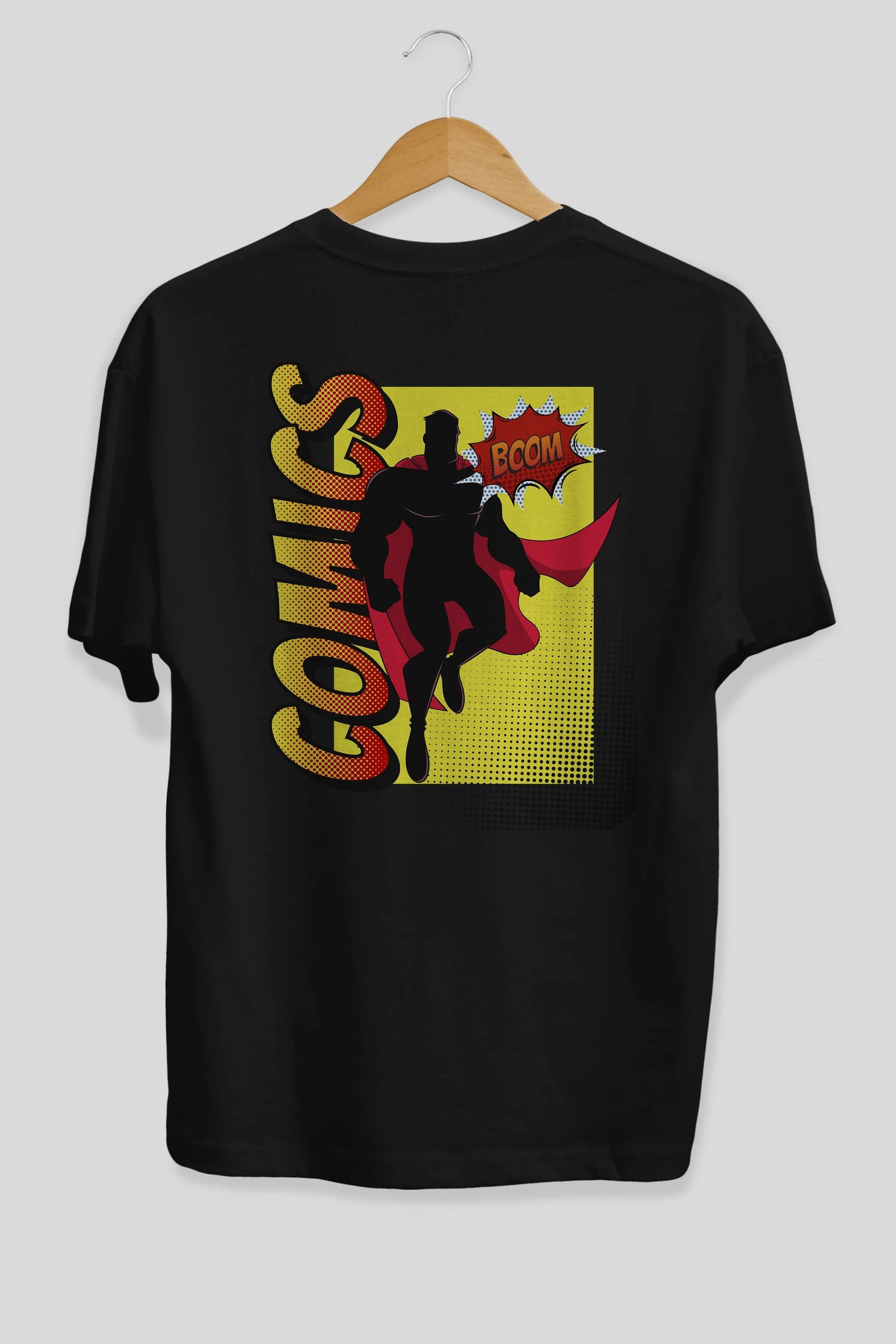 Comics Boom Arka Baskılı Oversize t-shirt Erkek Kadın Unisex