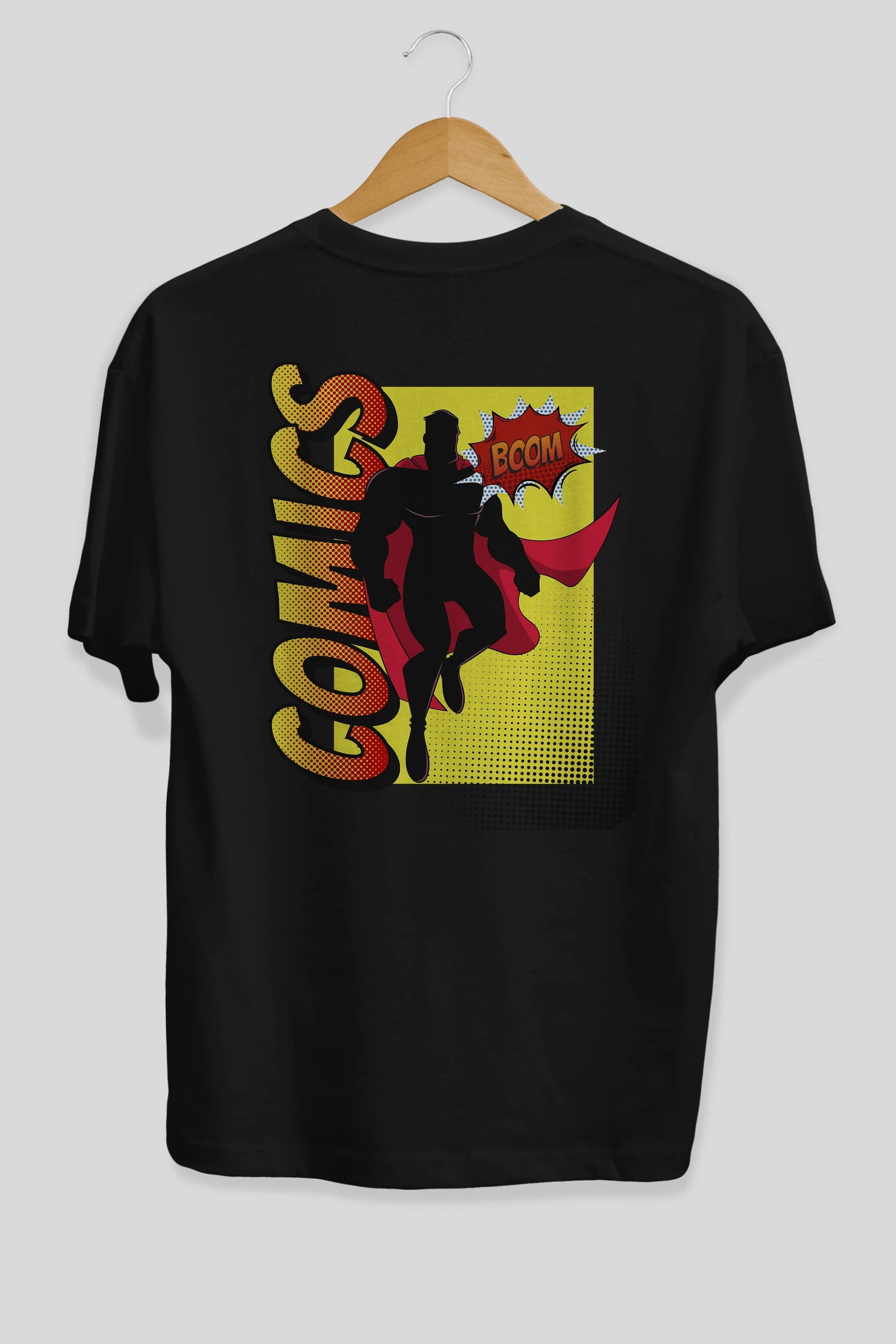 Comics Boom Arka Baskılı Oversize t-shirt Erkek Kadın Unisex