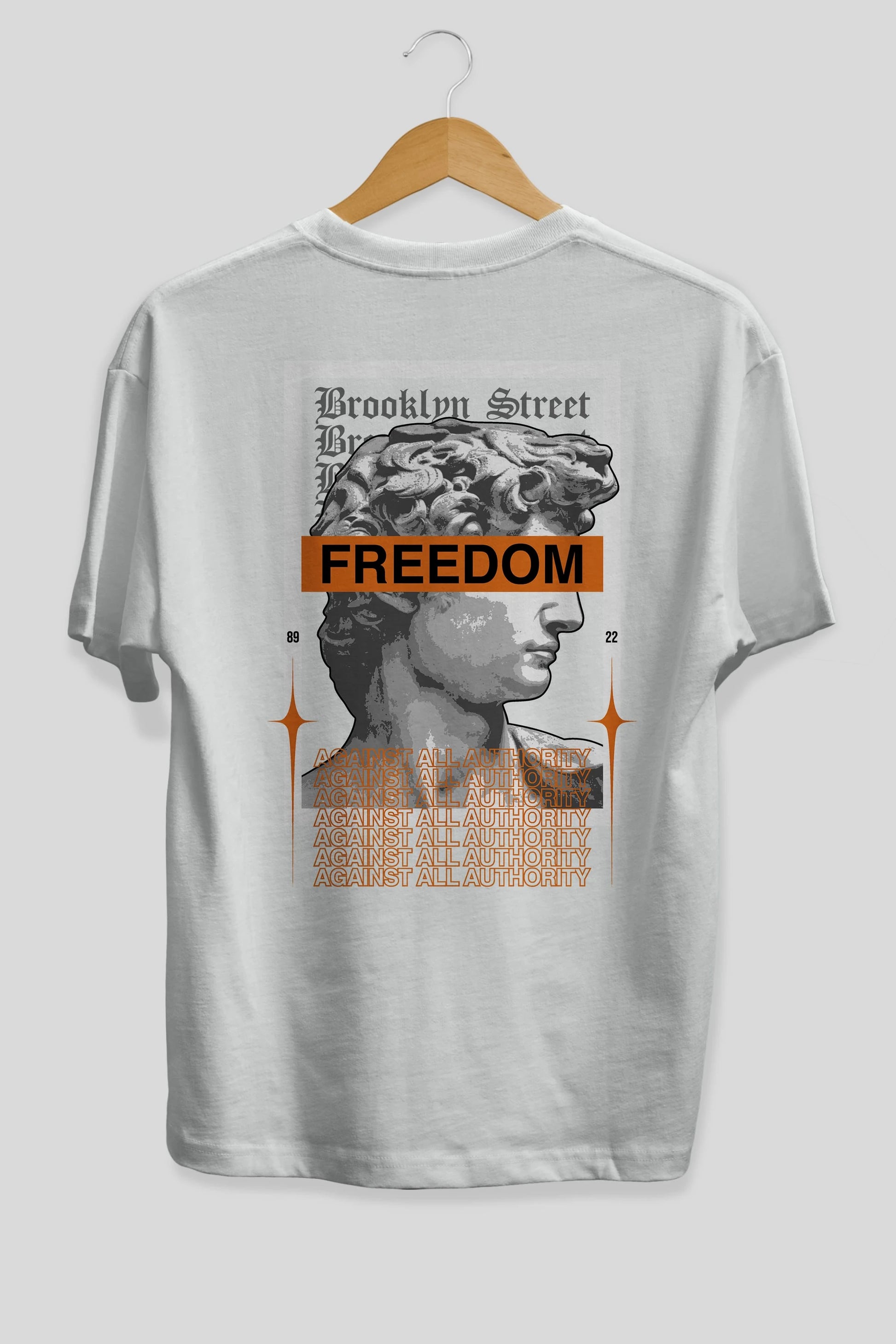 Brooklyn Street Arka Baskılı Oversize t-shirt Erkek Kadın Unisex