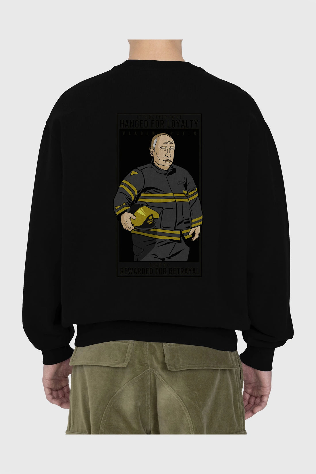 Putin Fireman Arka Baskılı Oversize Sweatshirt Erkek Kadın Unisex