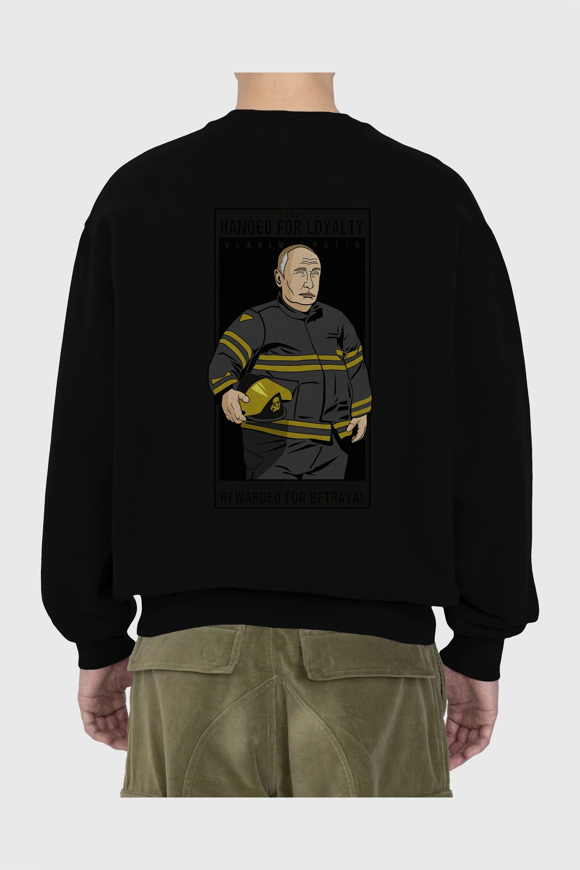 Putin Fireman Arka Baskılı Oversize Sweatshirt Erkek Kadın Unisex