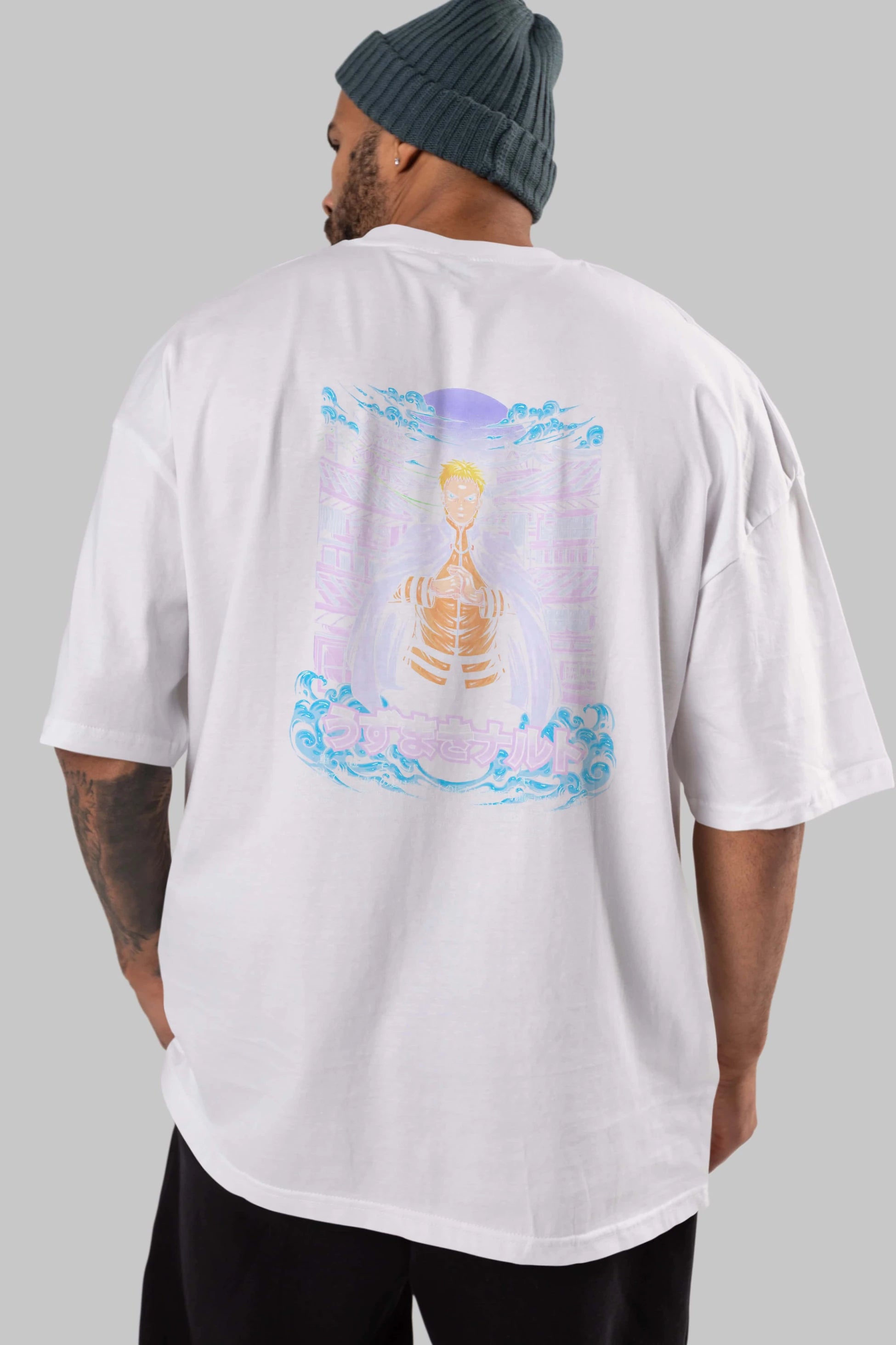 NARUTO (8) Anime Arka Baskılı Oversize t-shirt Erkek Kadın Unisex
