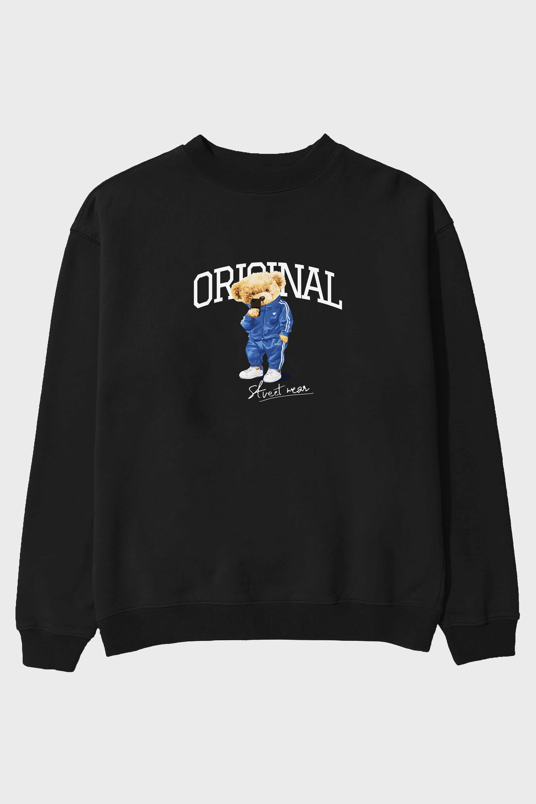Teddy Bear Original Ön Baskılı Oversize Sweatshirt Erkek Kadın Unisex