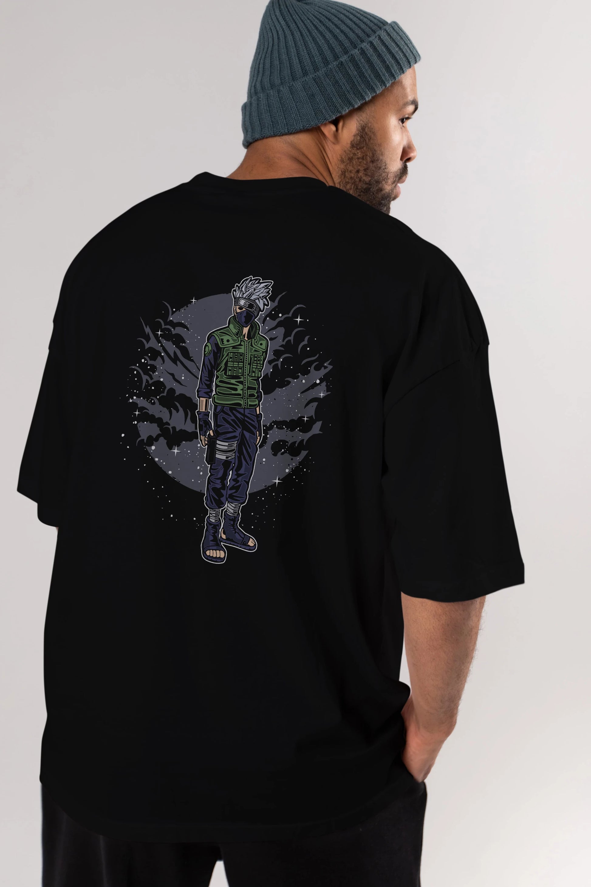 SHINOBI Arka Baskılı Oversize t-shirt Erkek Kadın Unisex %100 Pamuk