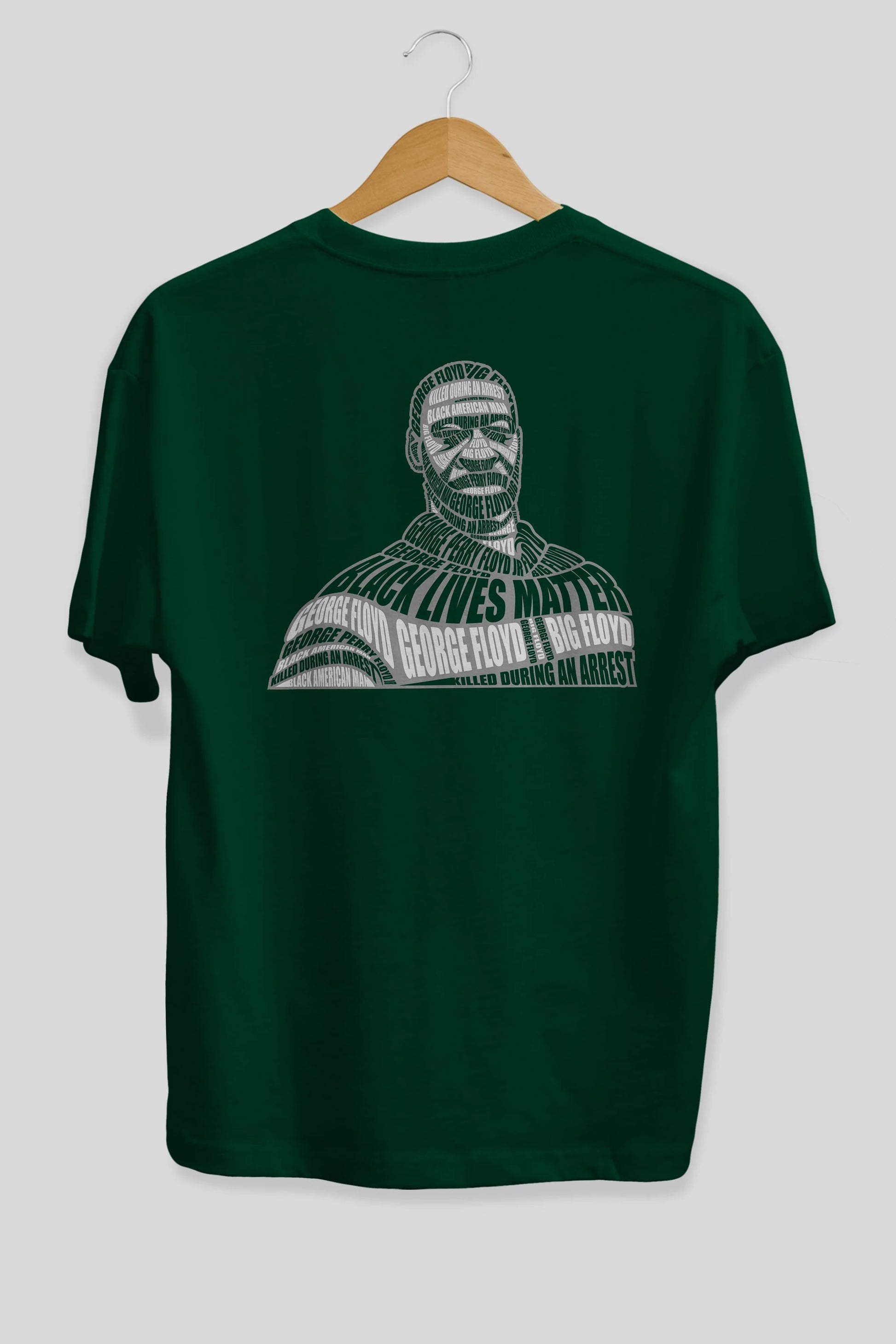 George Floyd Calligram Arka Baskılı Oversize t-shirt %100 pamuk Erkek Kadın Unisex