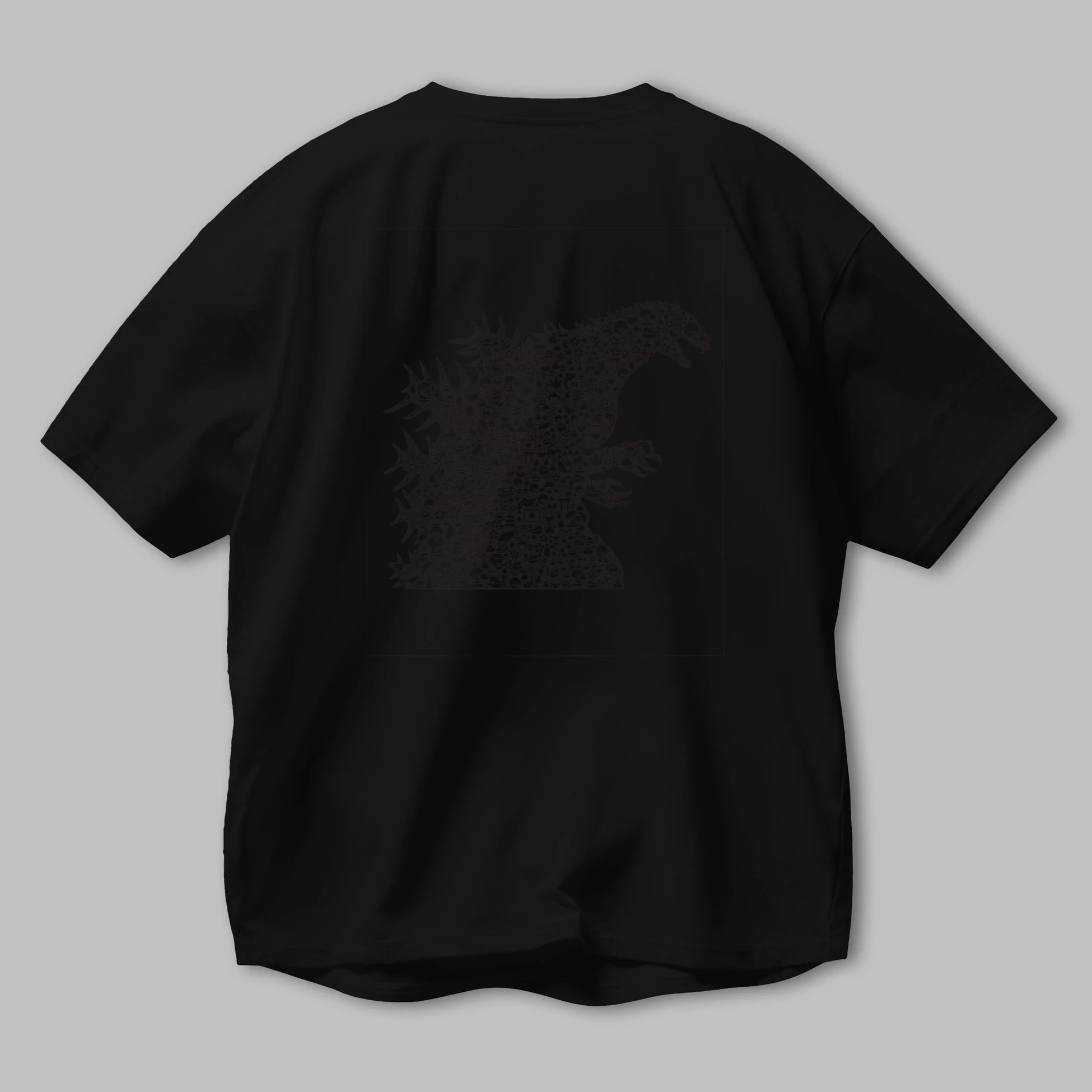Godzilla Arka Baskılı Oversize t-shirt %100 pamuk Erkek Kadın Unisex