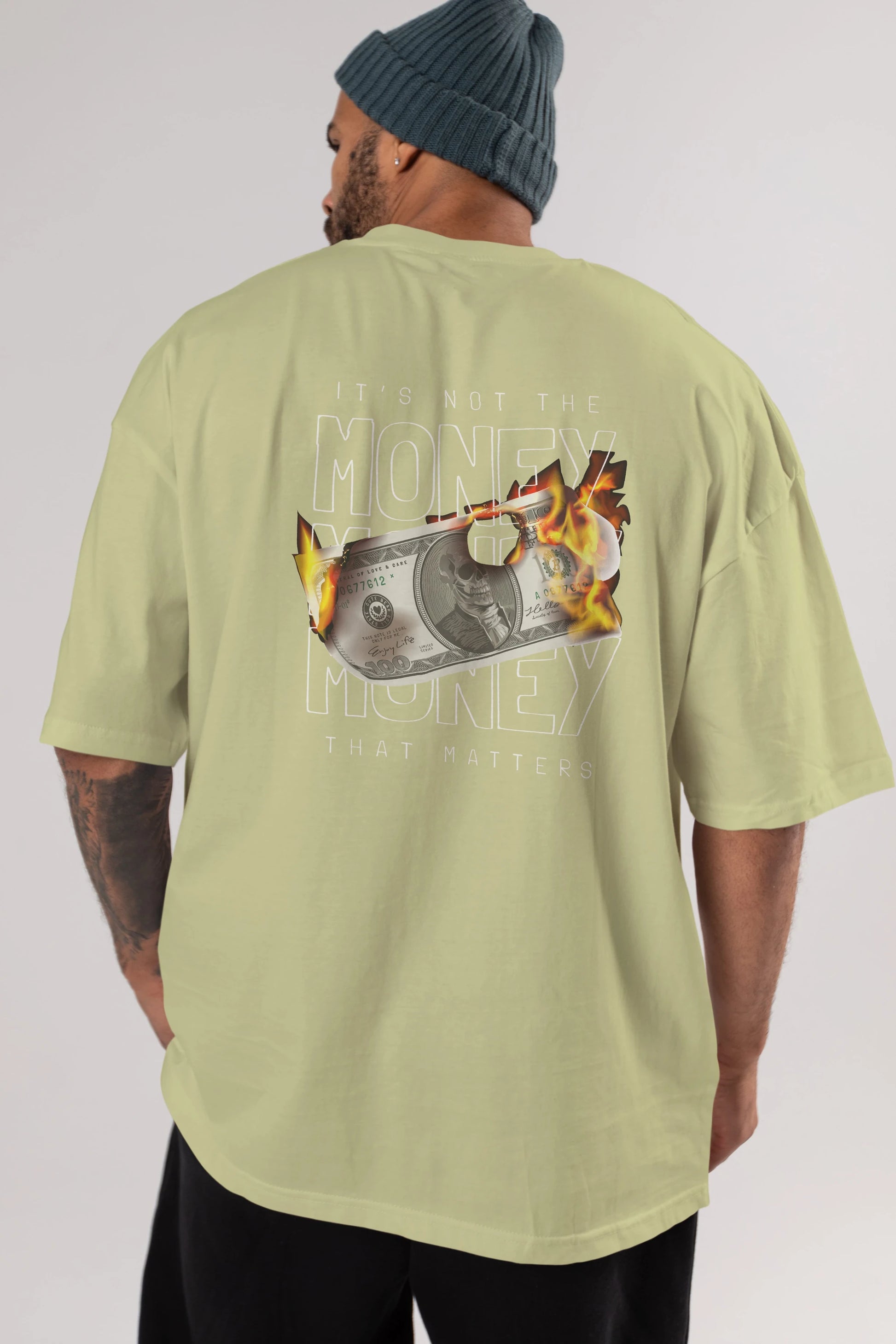 Teddy Bear Its Not The Money Arka Baskılı Oversize t-shirt Erkek Kadın Unisex %100 Pamuk
