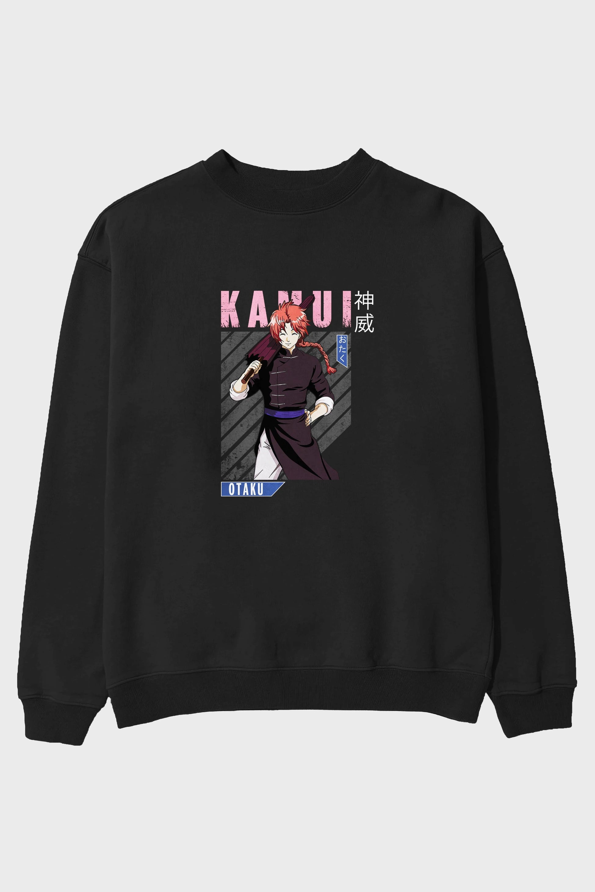 Kamui GINTAMA 1 Anime Ön Baskılı Oversize Sweatshirt Erkek Kadın Unisex