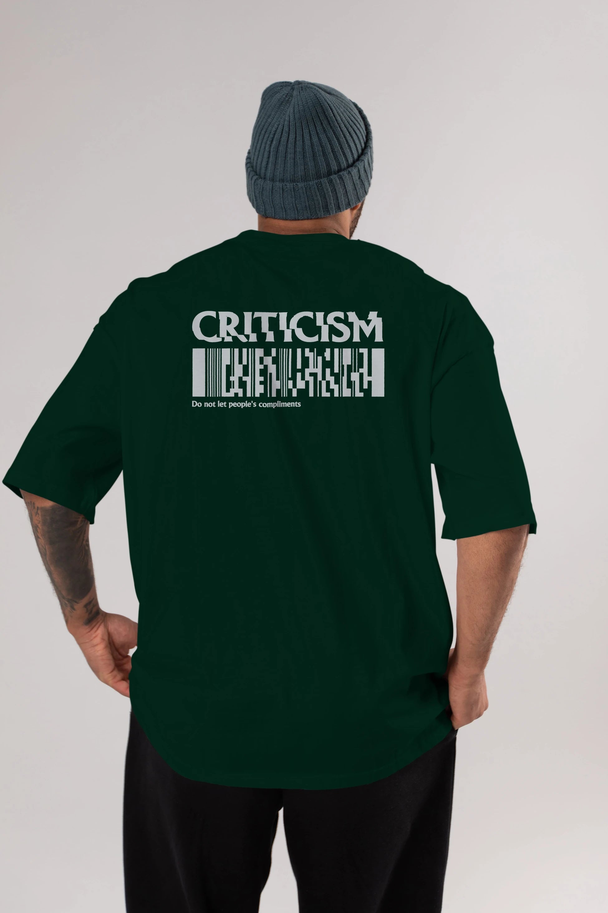 Criticism Streetwear Arka Baskılı Oversize t-shirt Erkek Kadın Unisex