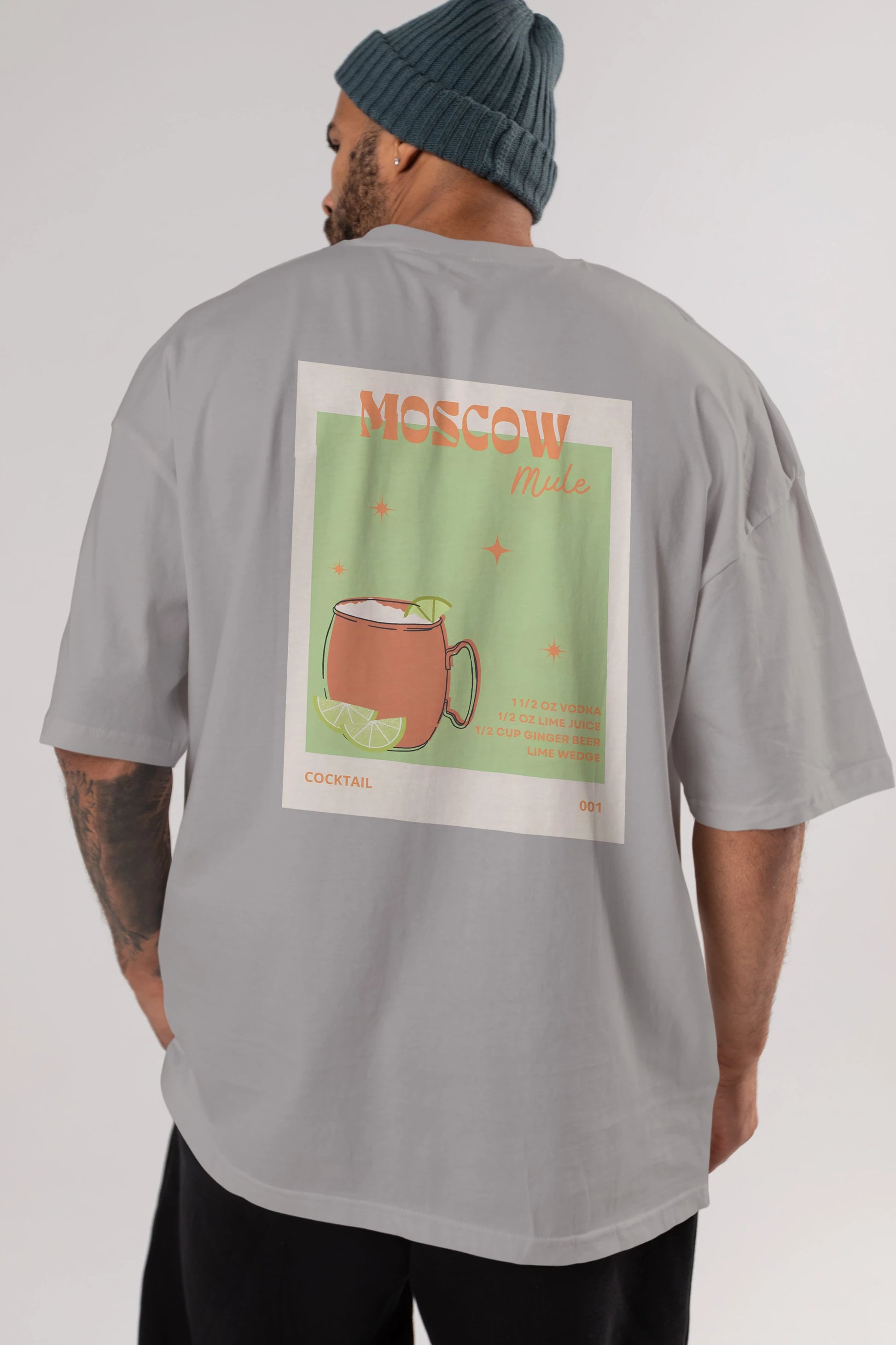 Moscow Mule 2 Arka Baskılı Oversize t-shirt Erkek Kadın Unisex %100 Pamuk Bisiklet Yaka tişort