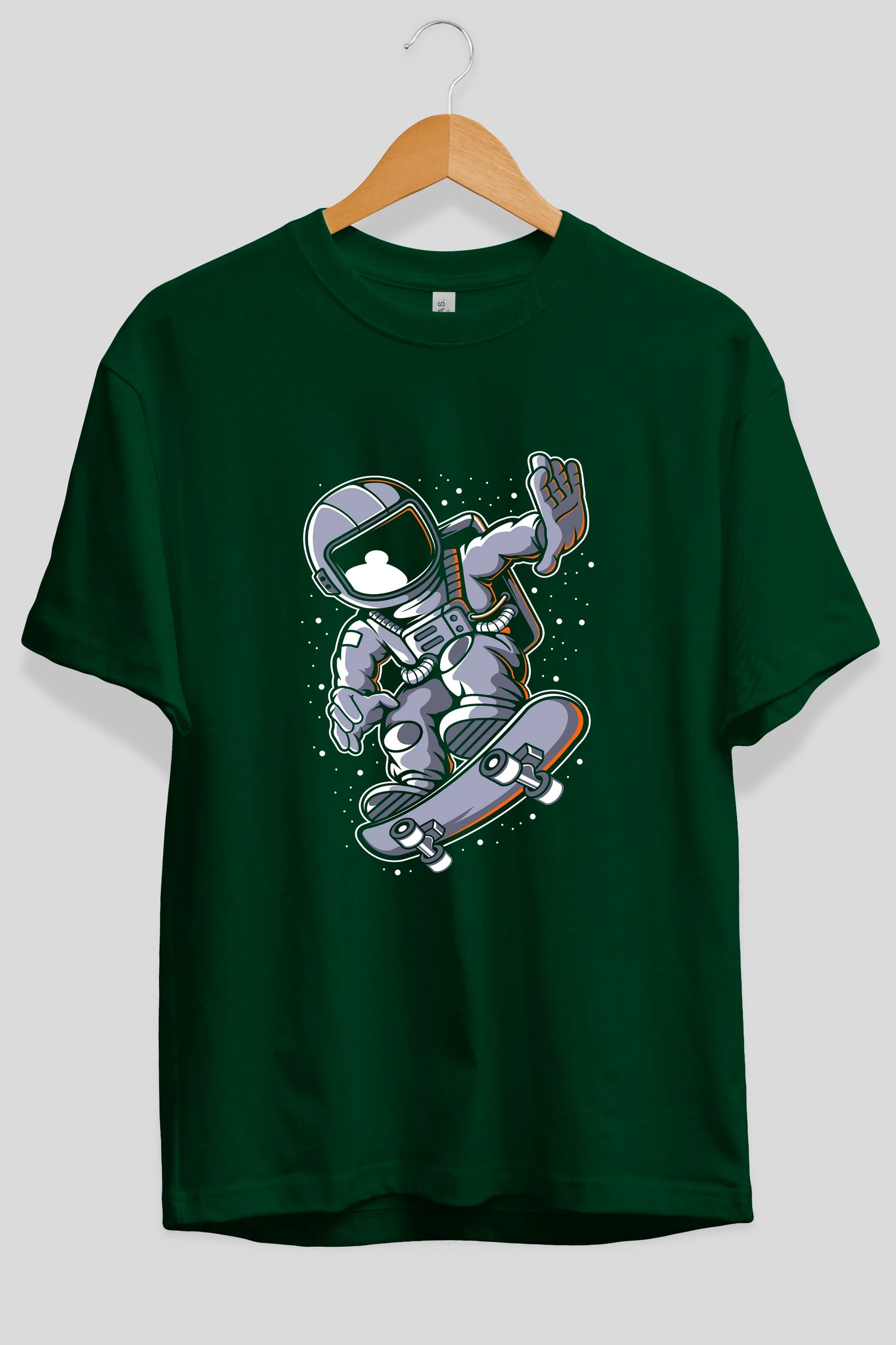Astronaut Skateboard Ön Baskılı Oversize t-shirt Erkek Kadın Unisex