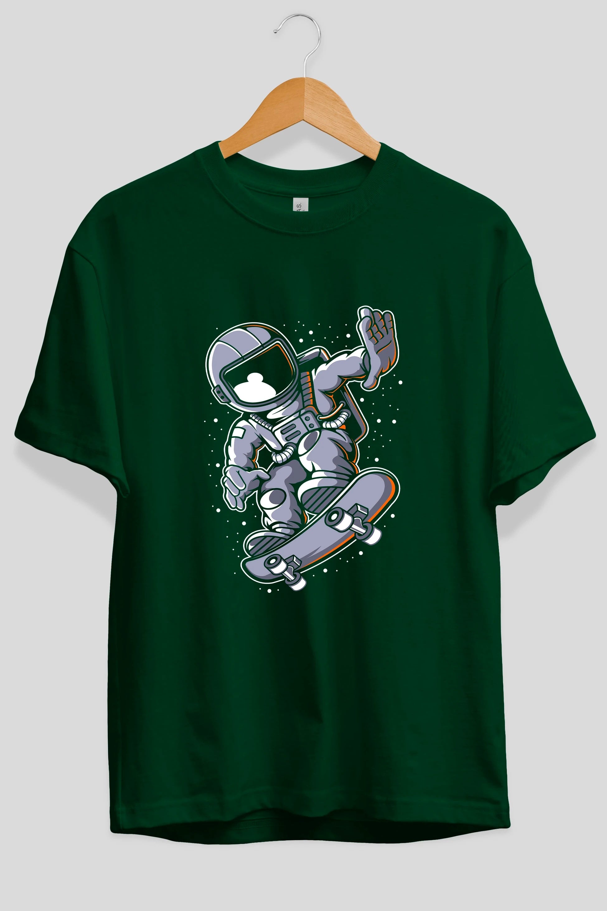 Astronaut Skateboard Ön Baskılı Oversize t-shirt Erkek Kadın Unisex