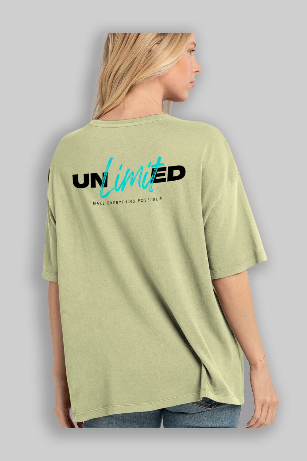 Unlimited Yazılı Arka Baskılı Oversize t-shirt Erkek Kadın Unisex